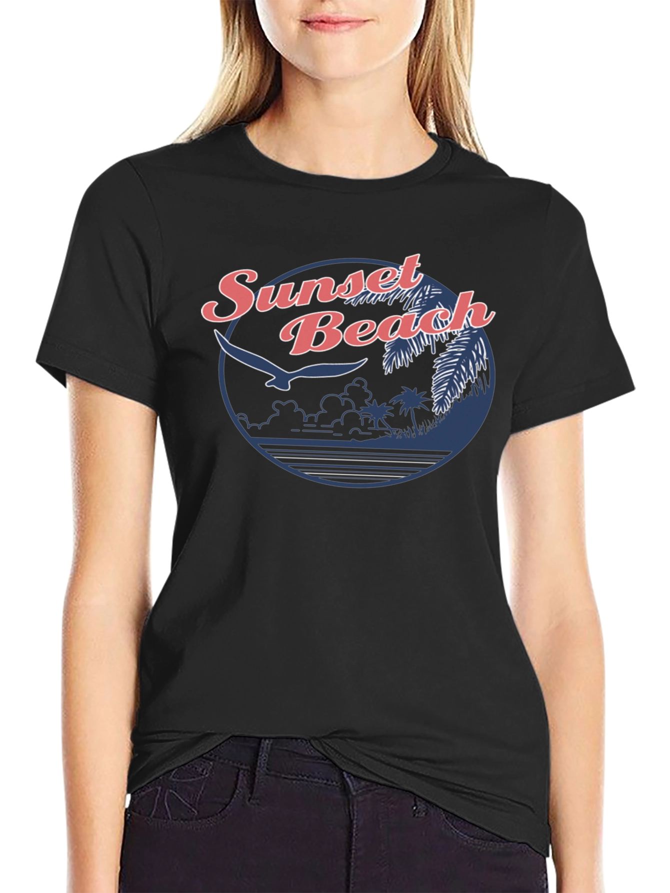 Sunset Beach Graphic Tee - Retro Design