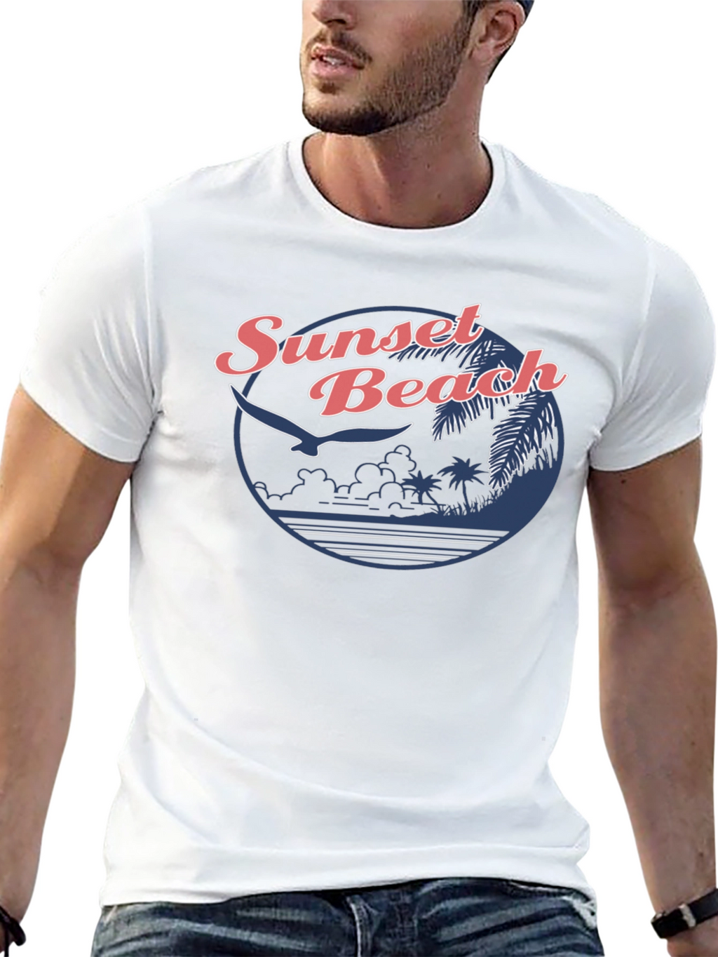 Sunset Beach Graphic Tee - Retro Design