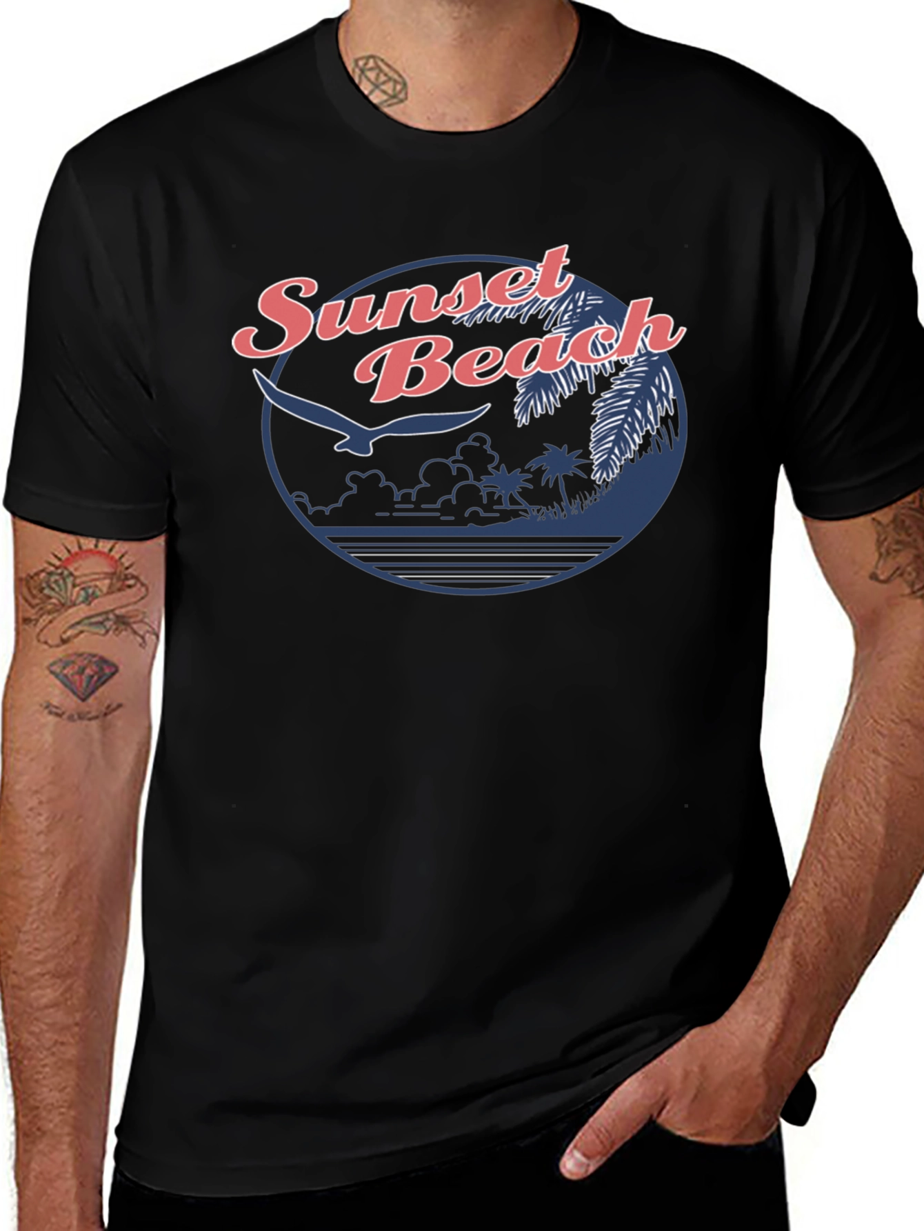 Sunset Beach Graphic Tee - Retro Design
