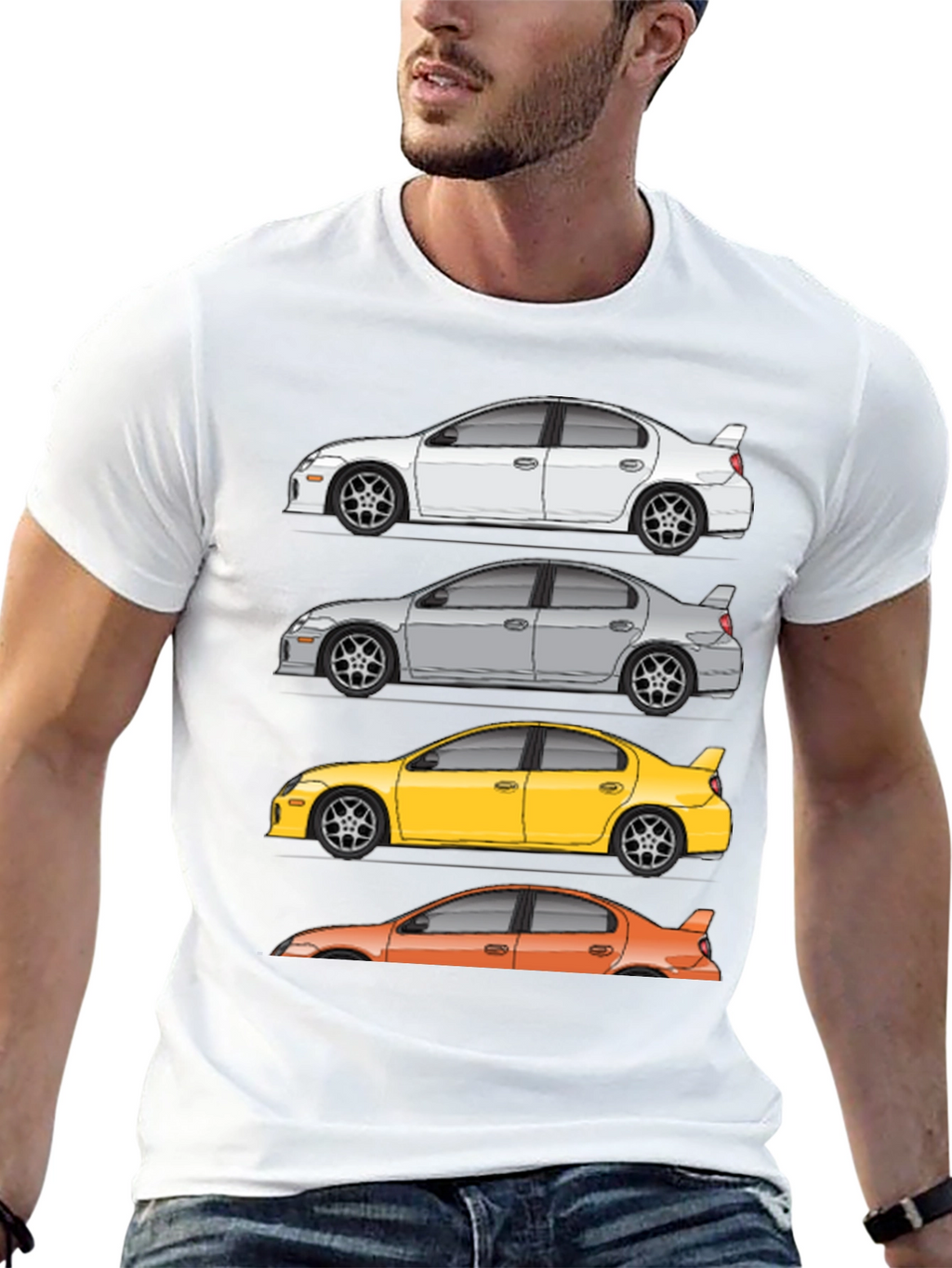 Neon SRT-4 Car T-Shirt - Automotive Enthusiast Tee