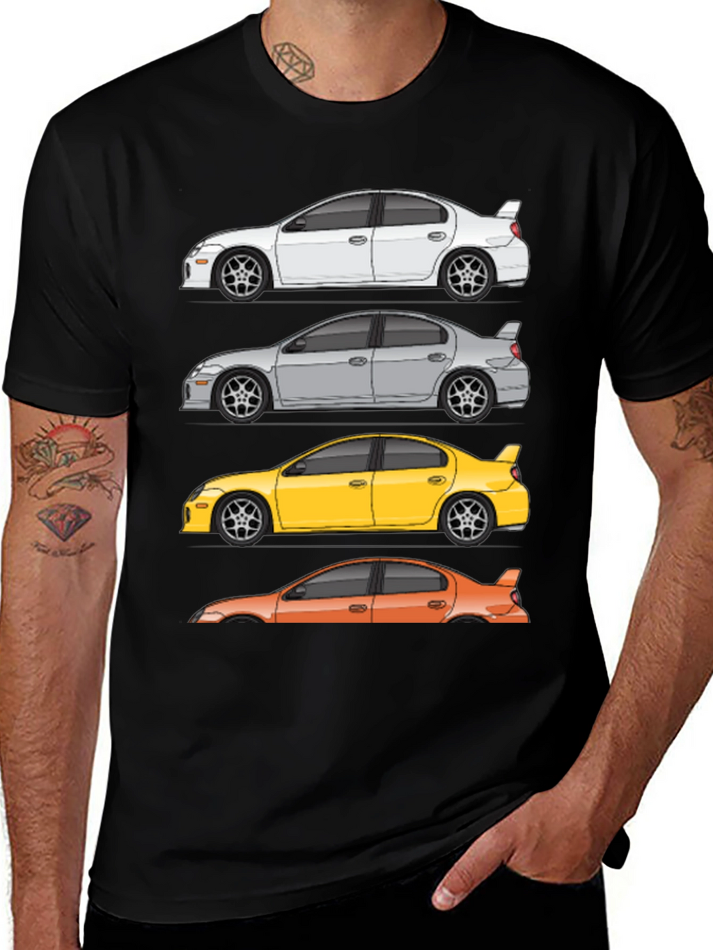 Neon SRT-4 Car T-Shirt - Automotive Enthusiast Tee