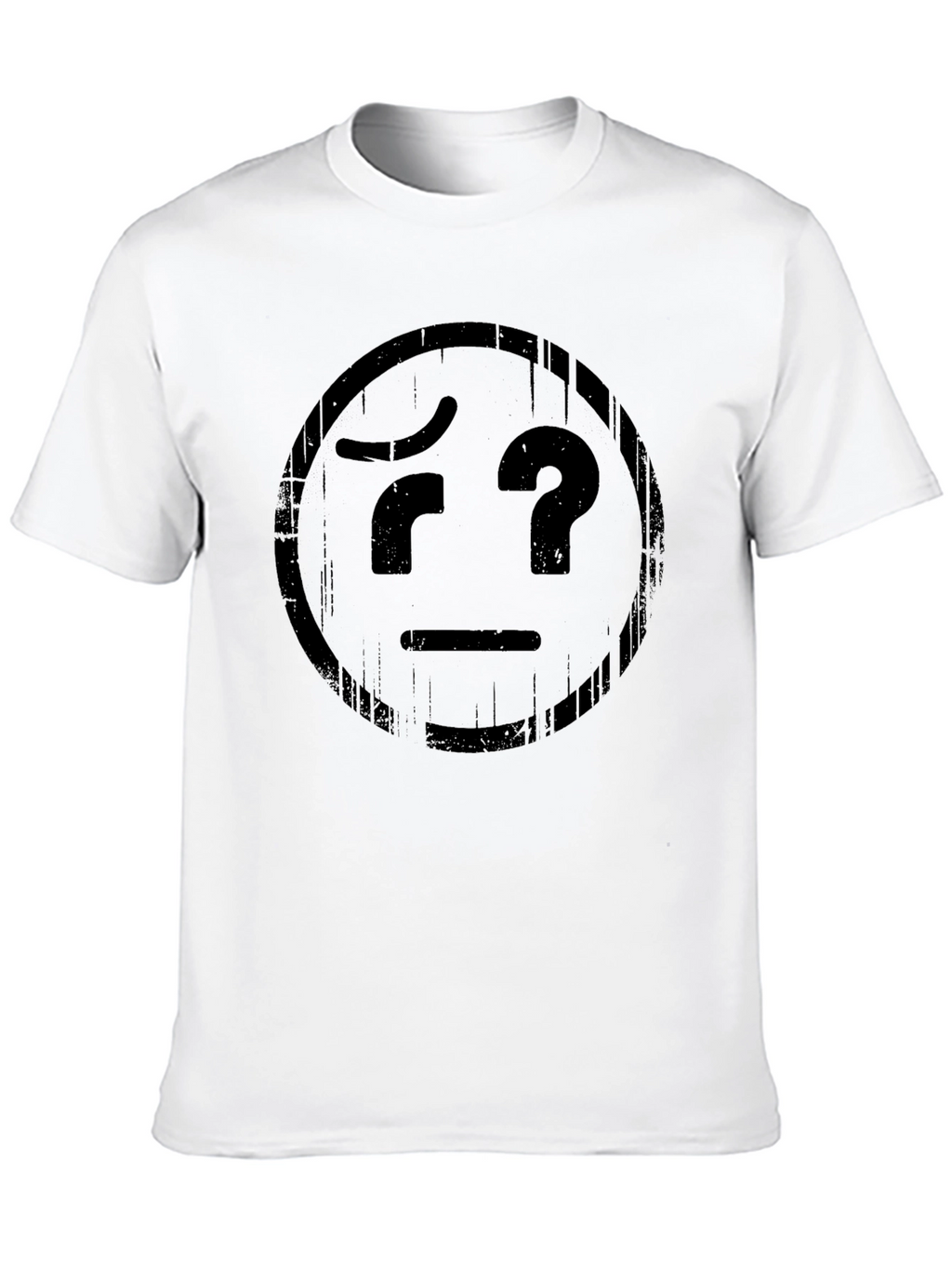 Confused Emoji Graphic T-Shirt - Black Cotton Tee