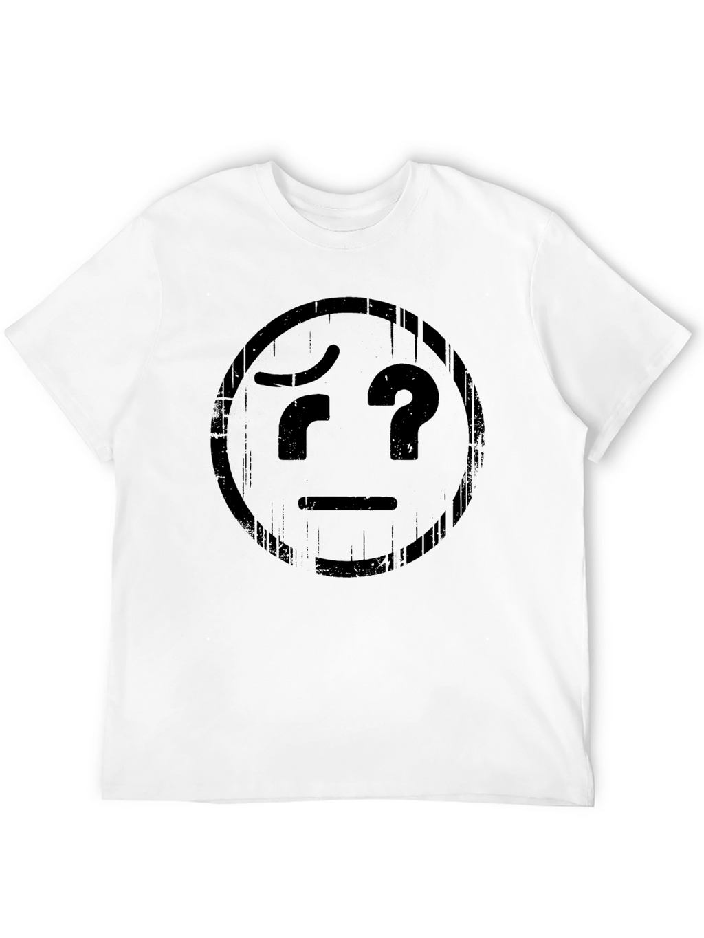 Confused Emoji Graphic T-Shirt - Black Cotton Tee