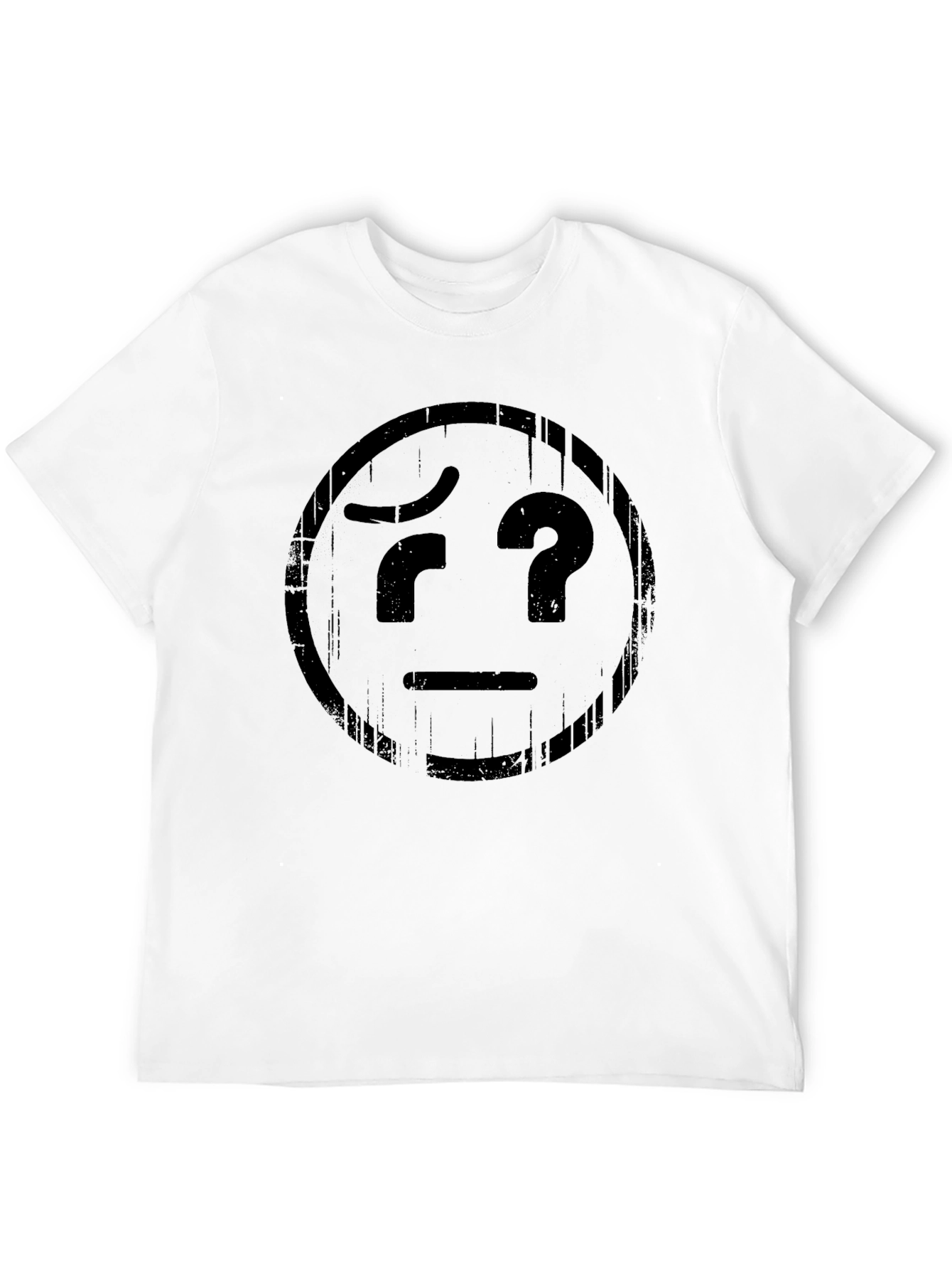 Confused Emoji Graphic T-Shirt - Black Cotton Tee