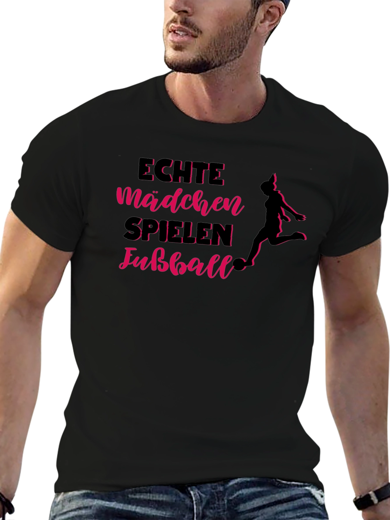 Echte Mädchen Spielen Fußball T-Shirt