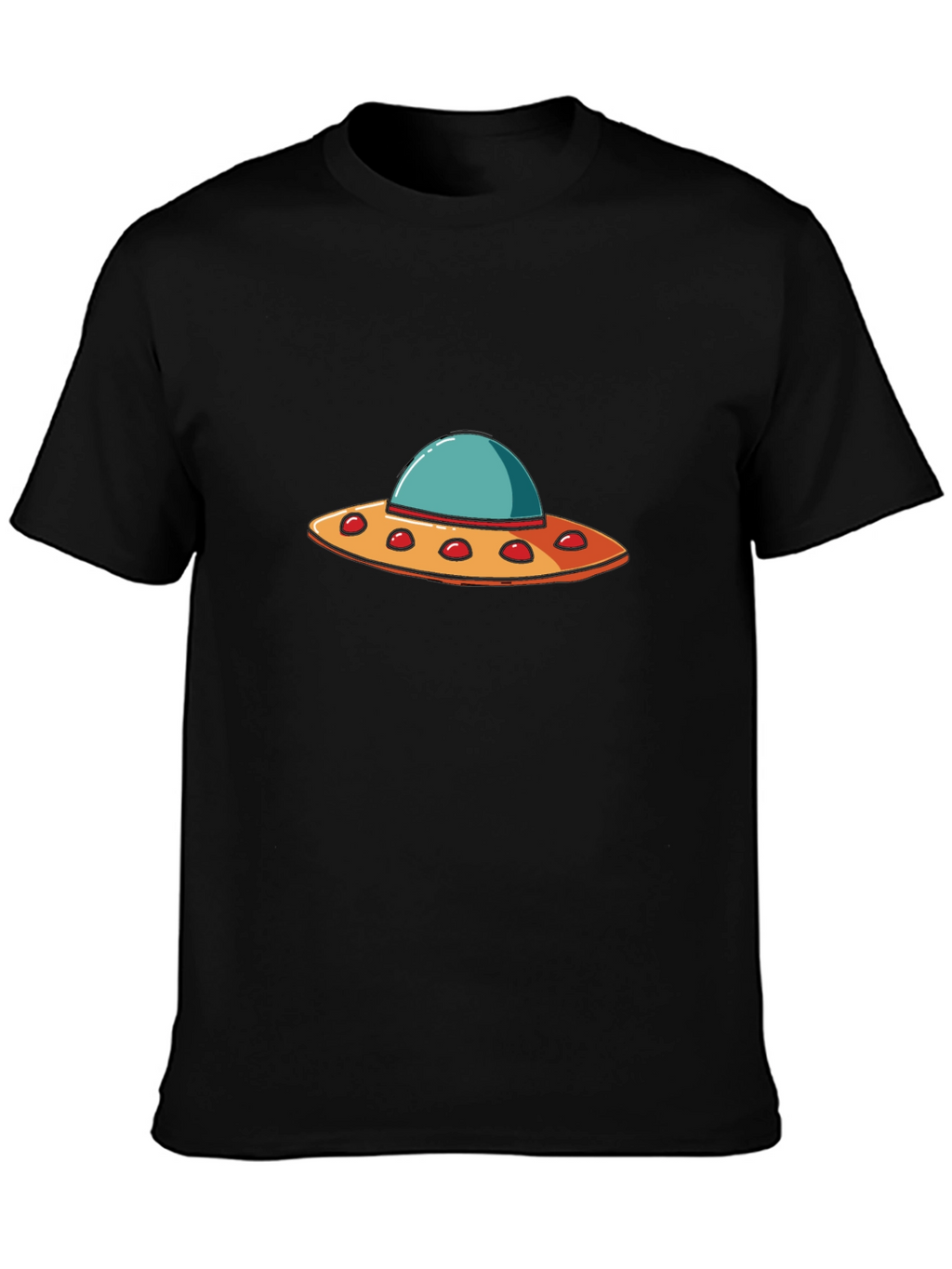 UFO Graphic T-Shirt - Black Crew Neck Tee