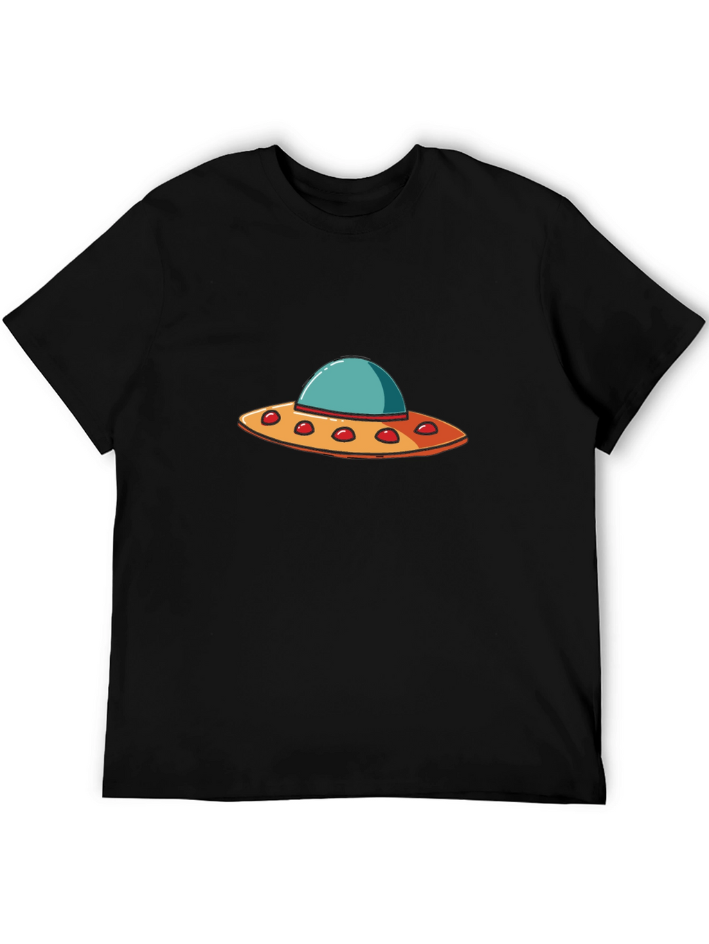 UFO Graphic T-Shirt - Black Crew Neck Tee