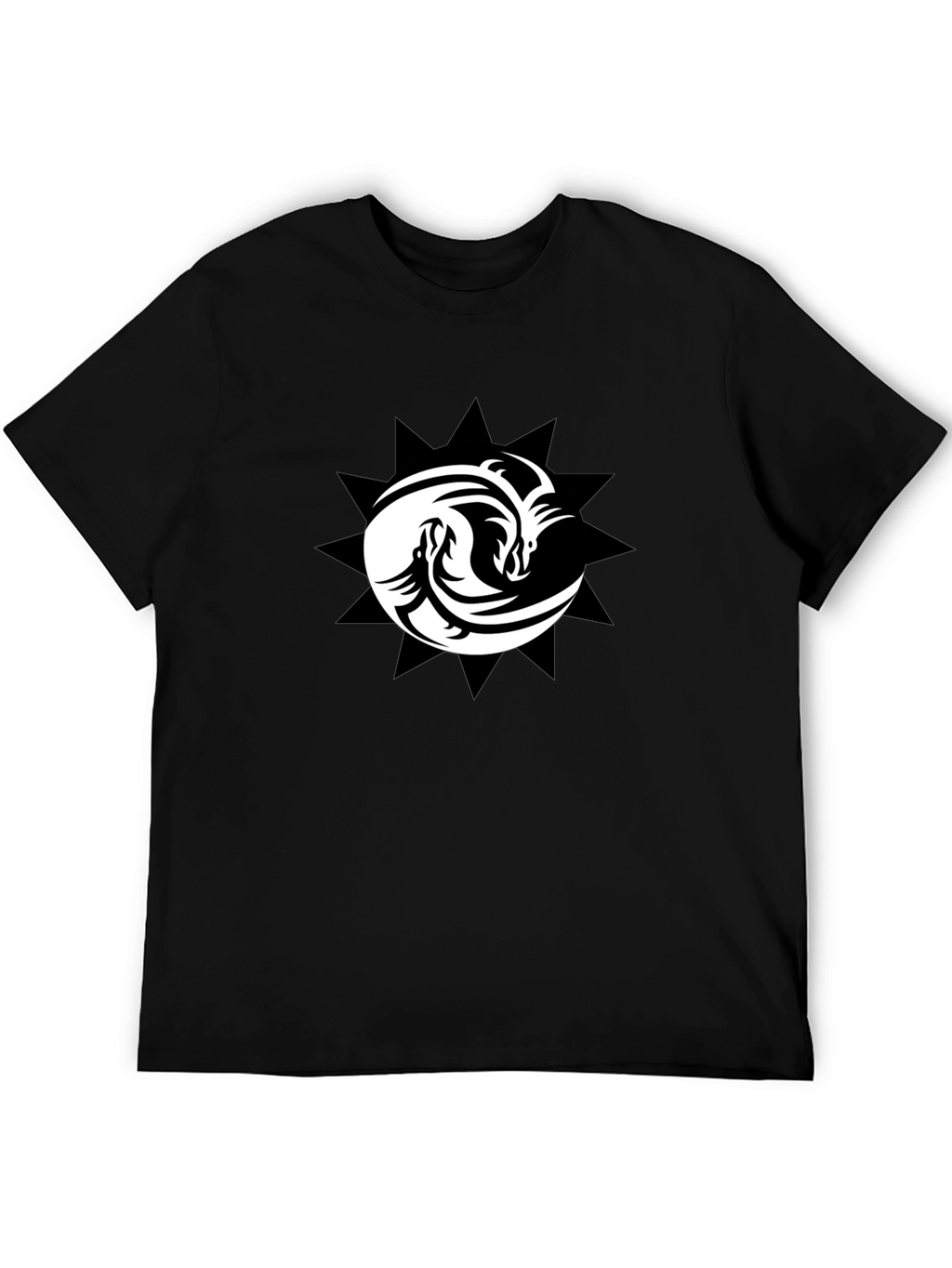 Yin Yang Dragons Black T-Shirt
