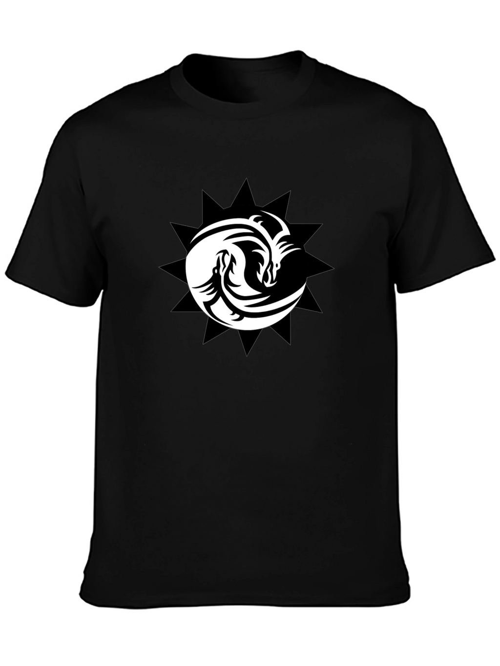 Yin Yang Dragons Black T-Shirt