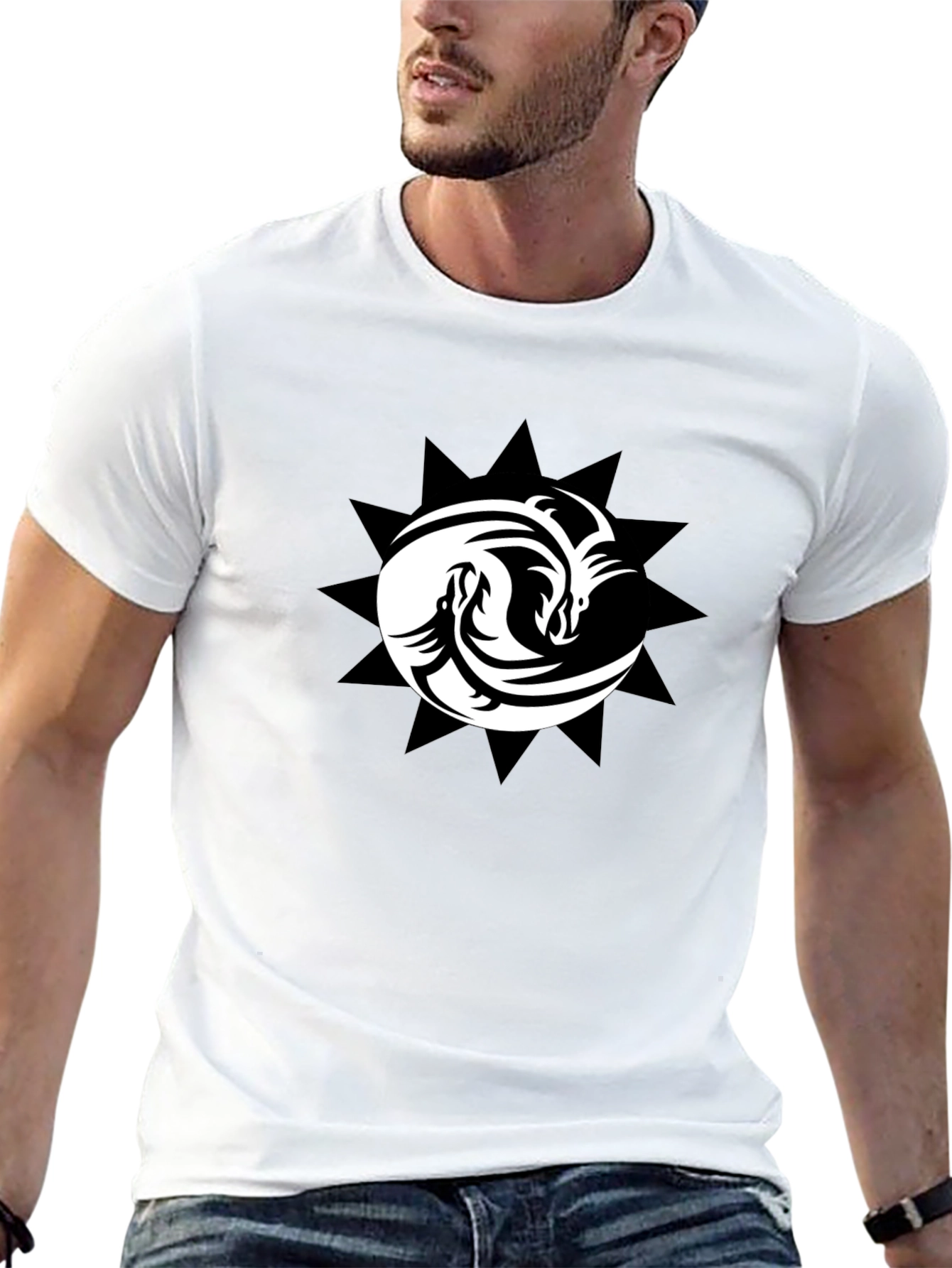 Yin Yang Dragons Black T-Shirt