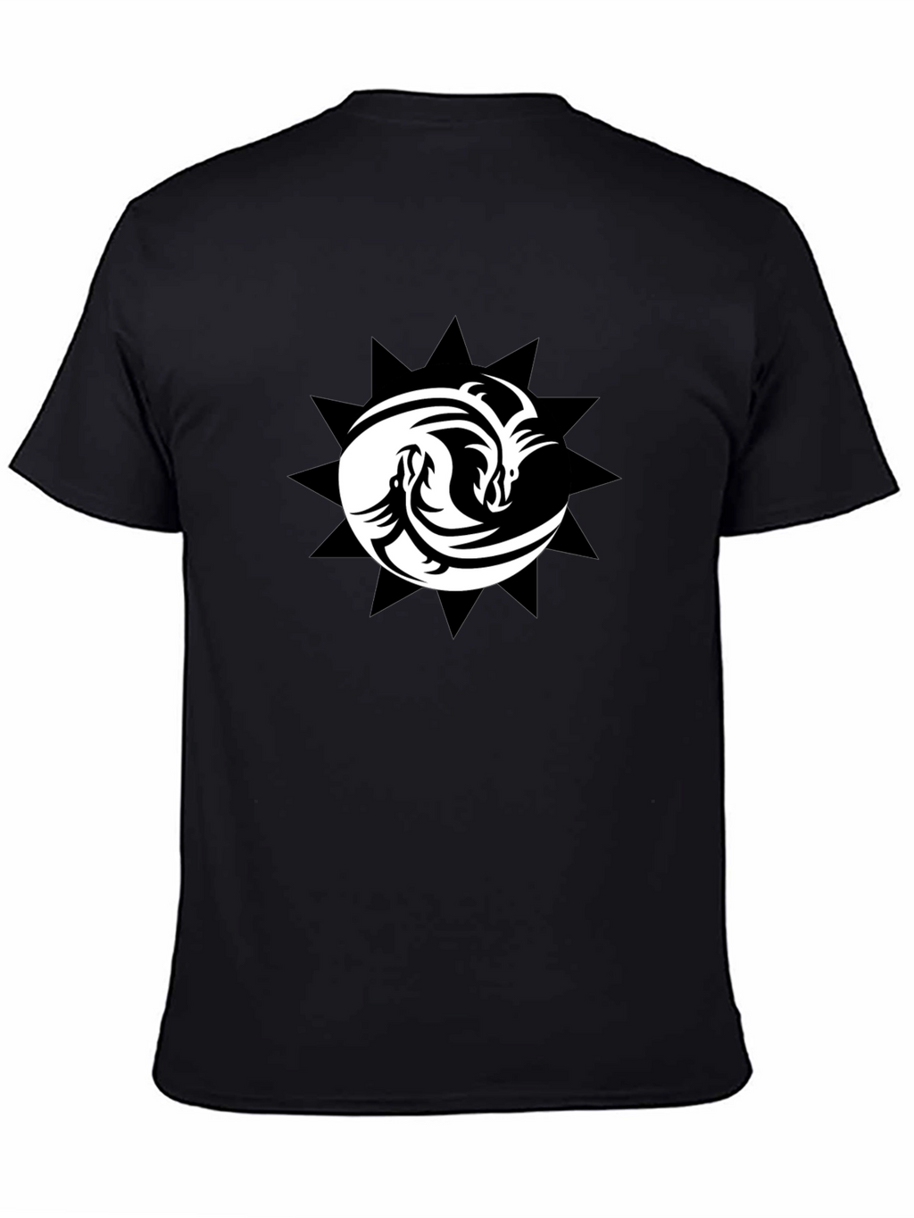 Yin Yang Dragons Black T-Shirt