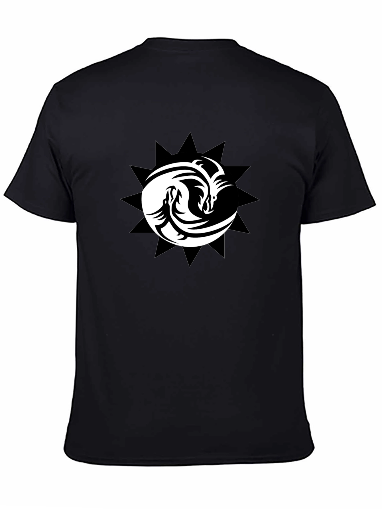 Yin Yang Dragons Black T-Shirt
