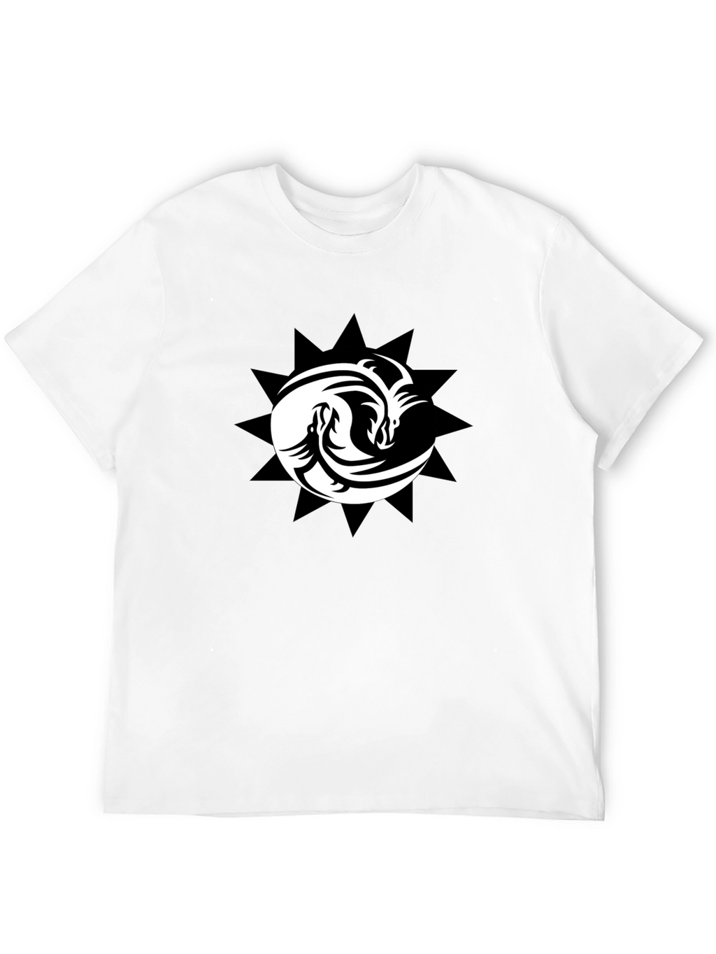Yin Yang Dragons Black T-Shirt