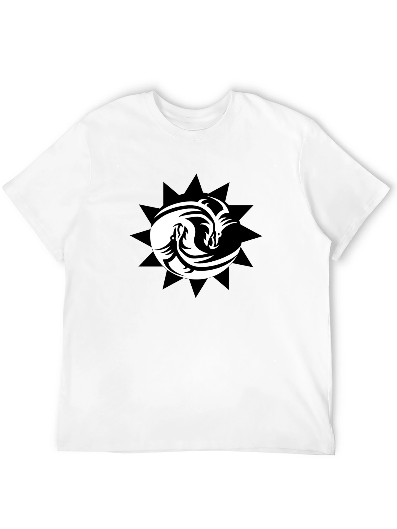Yin Yang Dragons Black T-Shirt