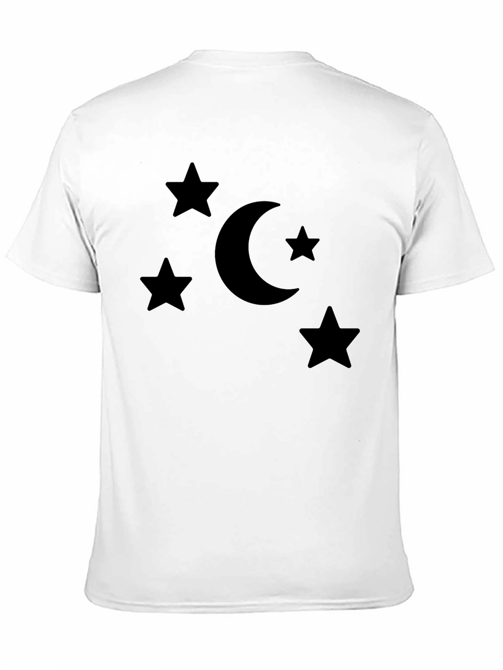 Stars and Moon Graphic Tee - Black Cotton Blend