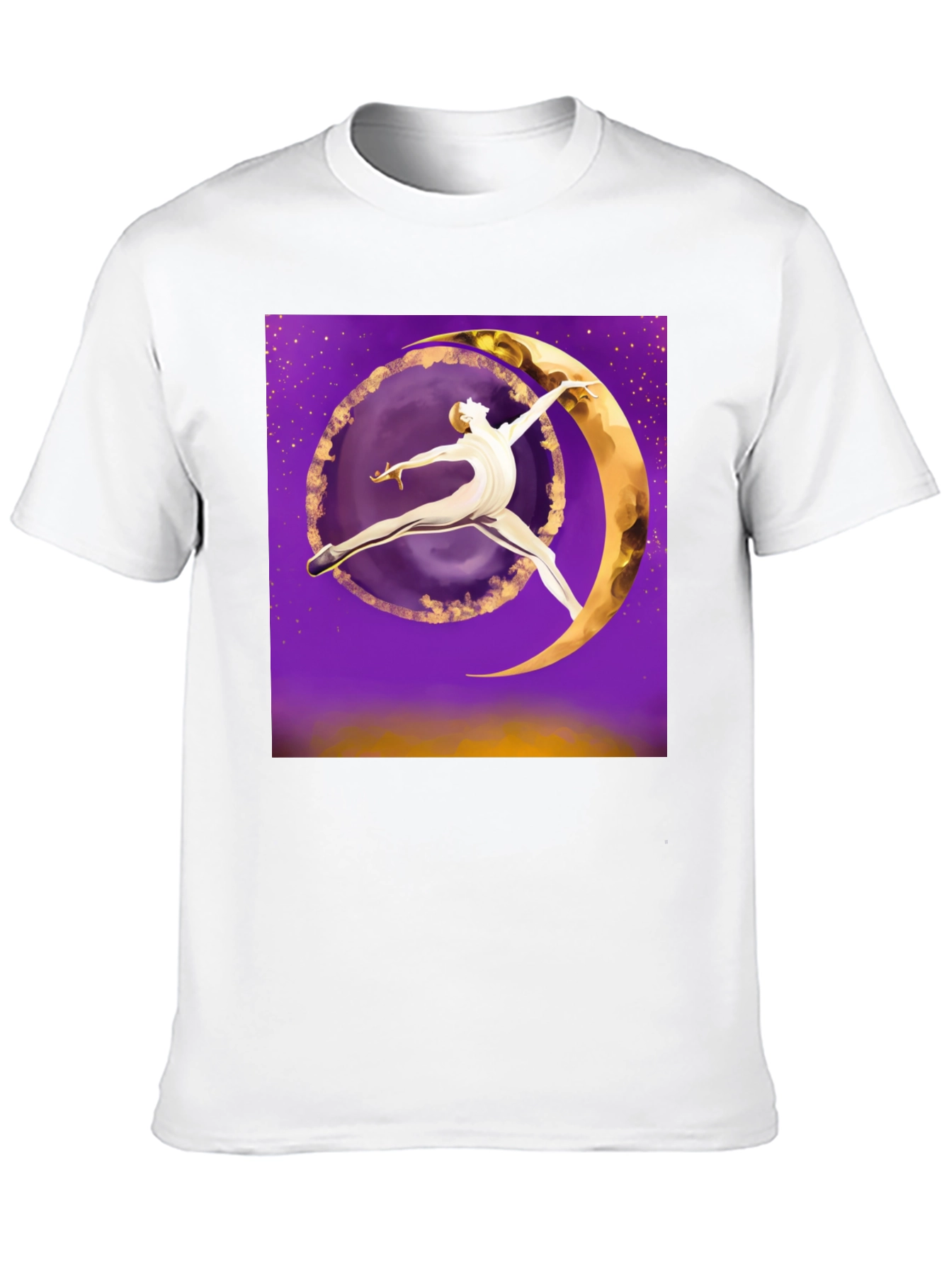 Celestial Dancer Graphic Tee - Unique Moon Art T-Shirt