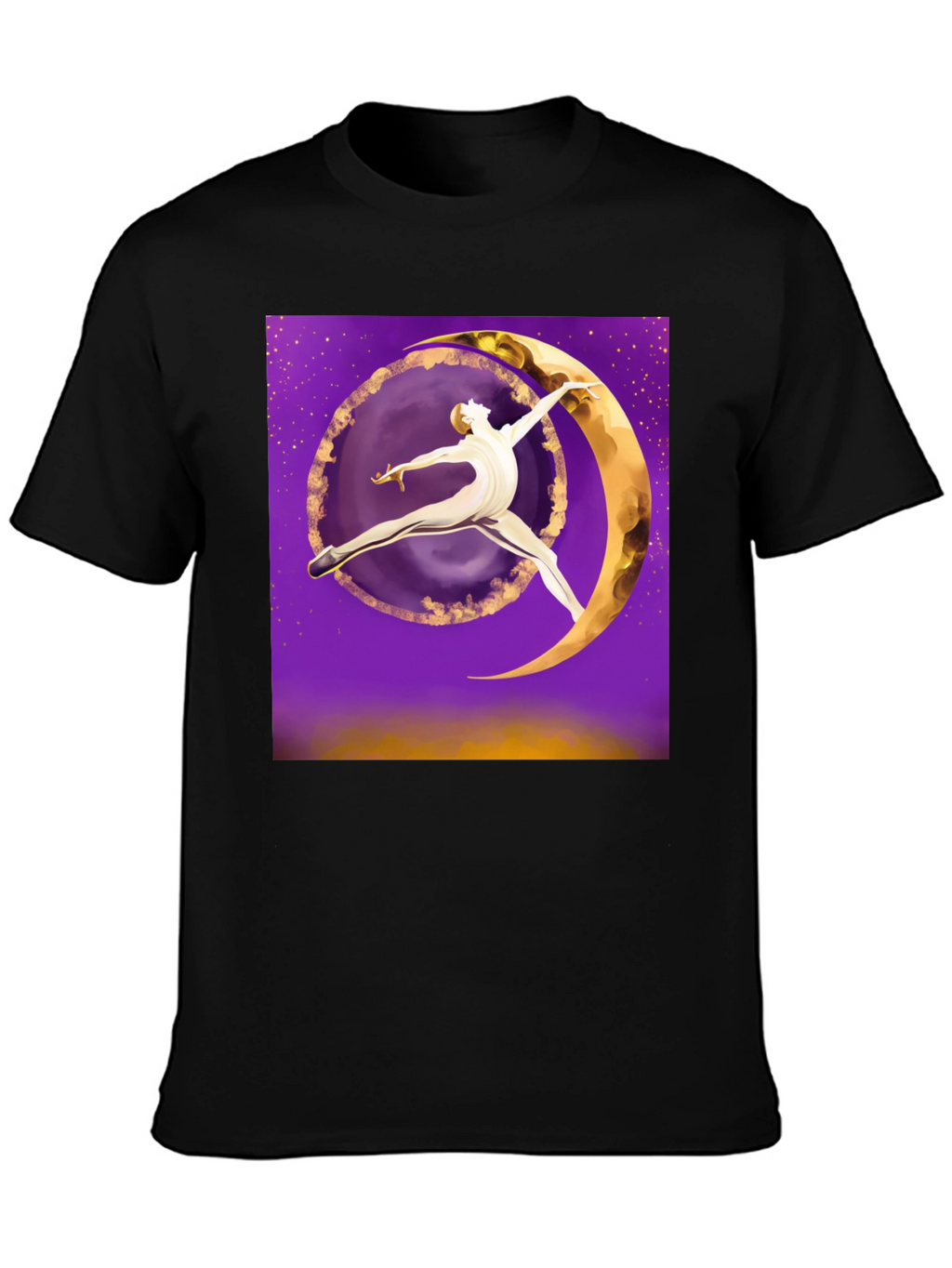 Celestial Dancer Graphic Tee - Unique Moon Art T-Shirt