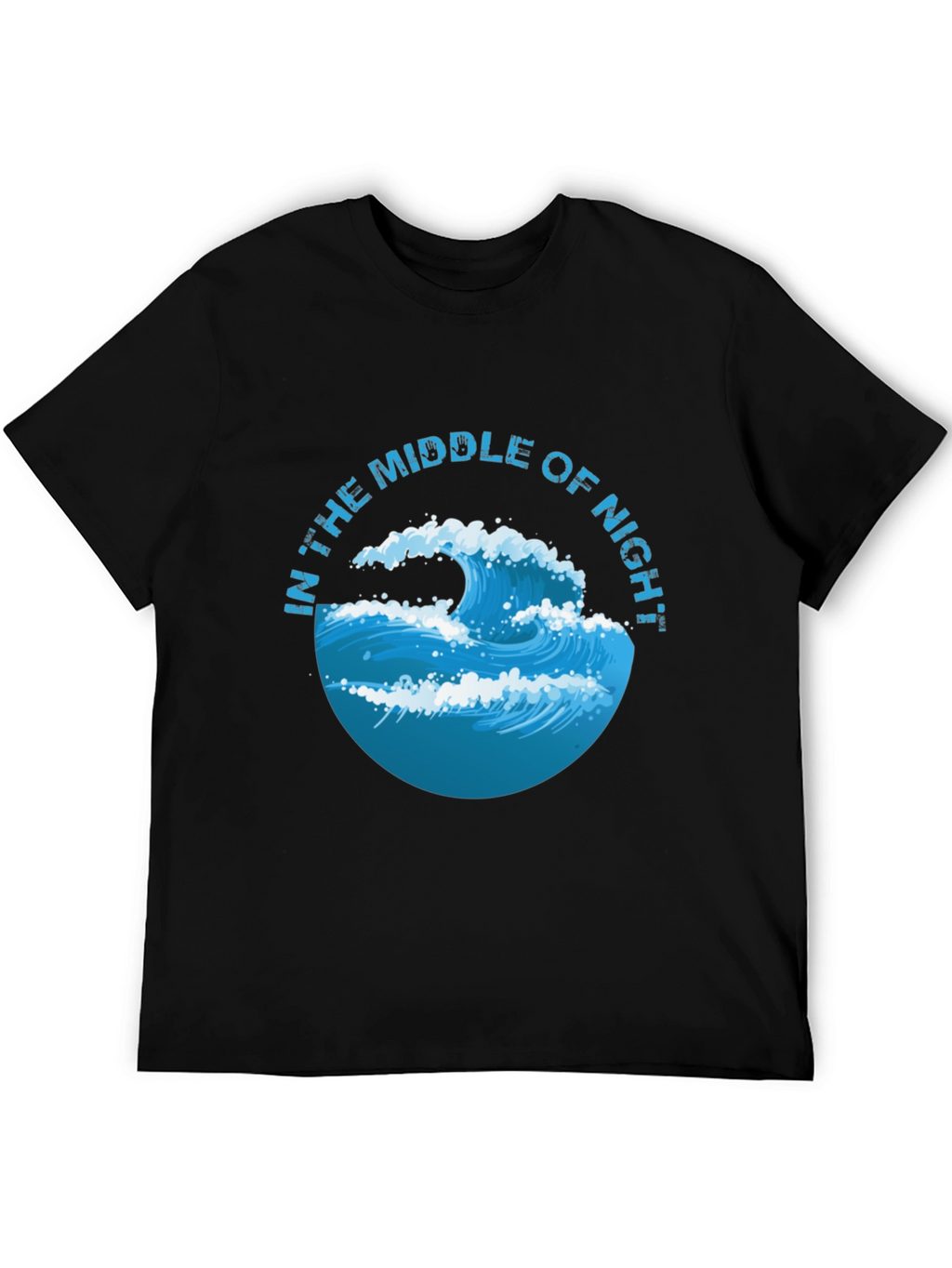 In The Middle of Night Wave Graphic Black T-Shirt