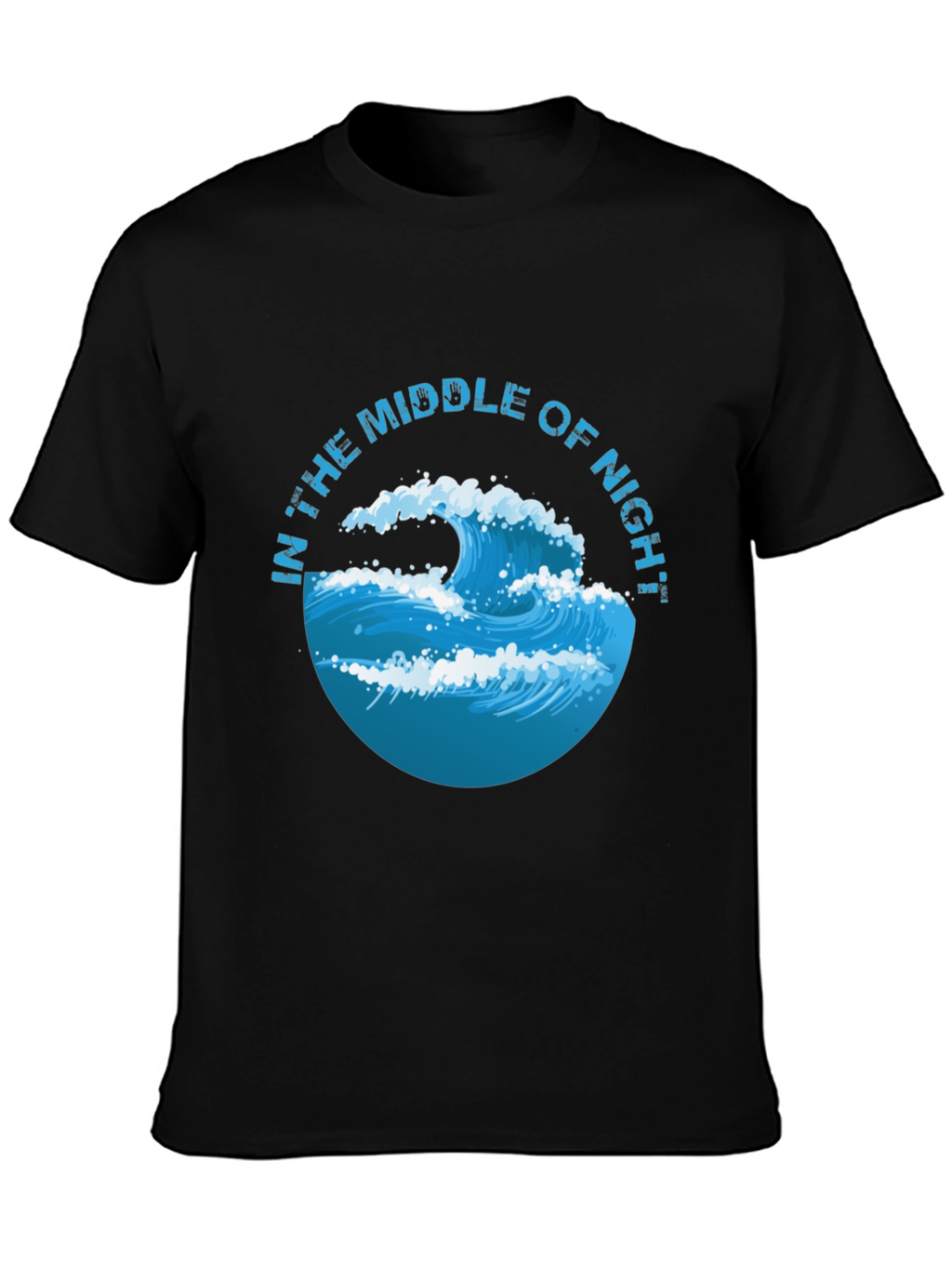 In The Middle of Night Wave Graphic Black T-Shirt