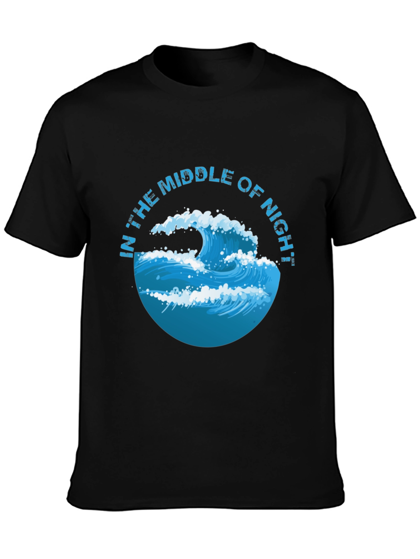 In The Middle of Night Wave Graphic Black T-Shirt