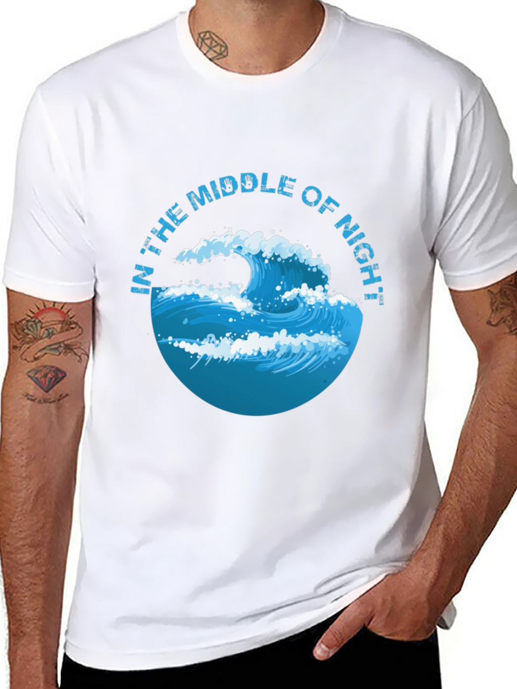 In The Middle of Night Wave Graphic Black T-Shirt
