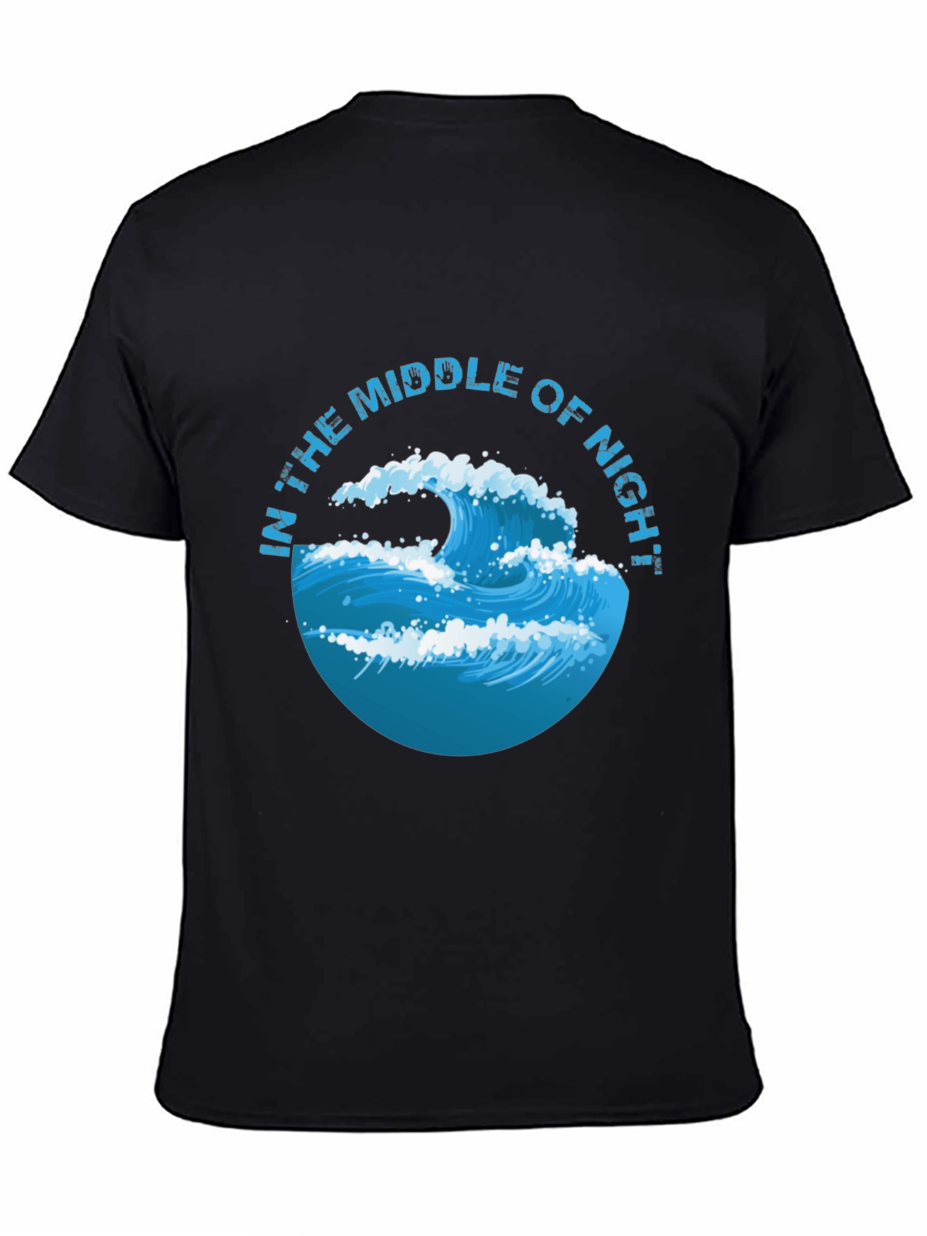 In The Middle of Night Wave Graphic Black T-Shirt
