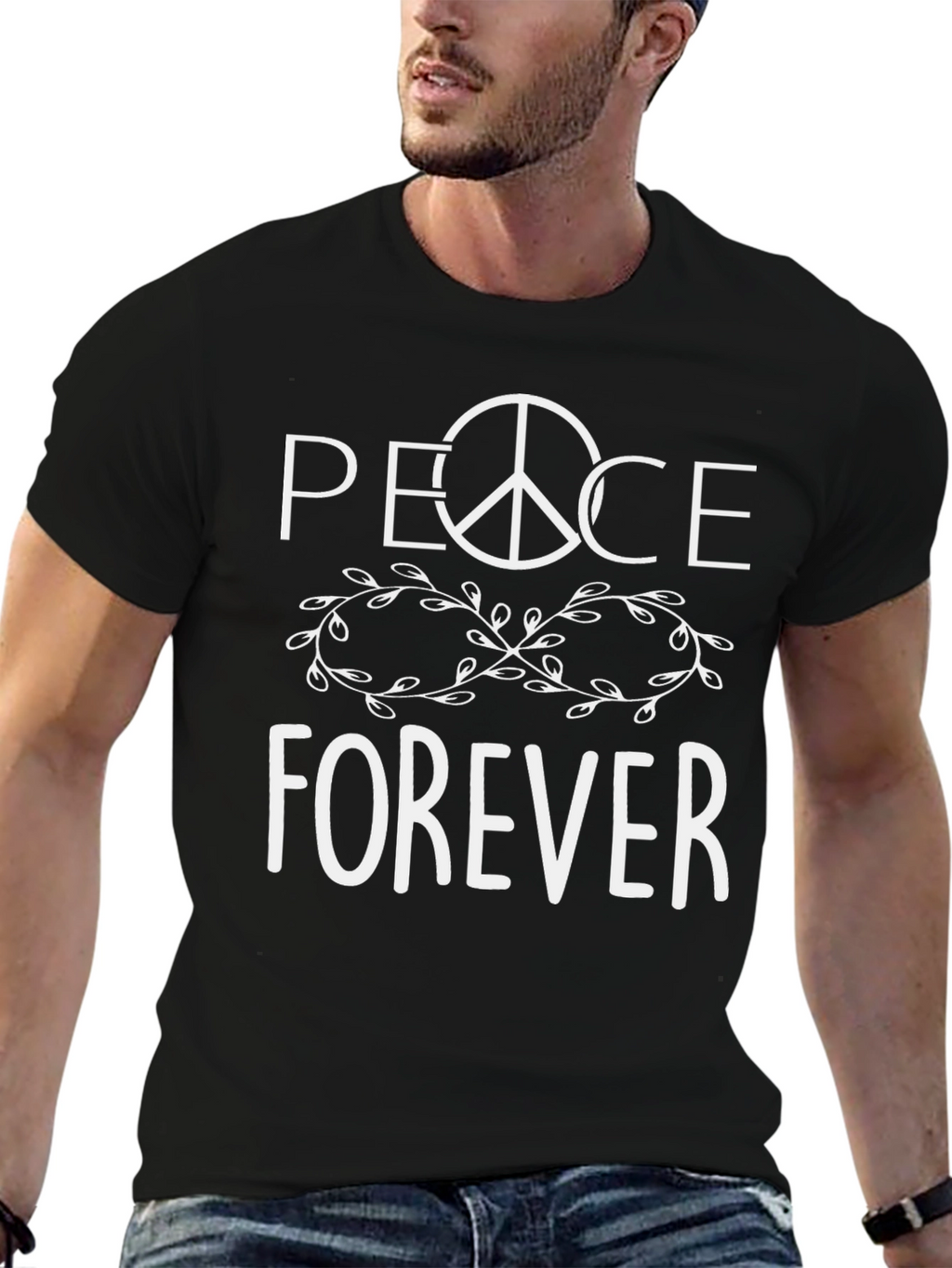Peace Forever T-Shirt - Black Graphic Tee