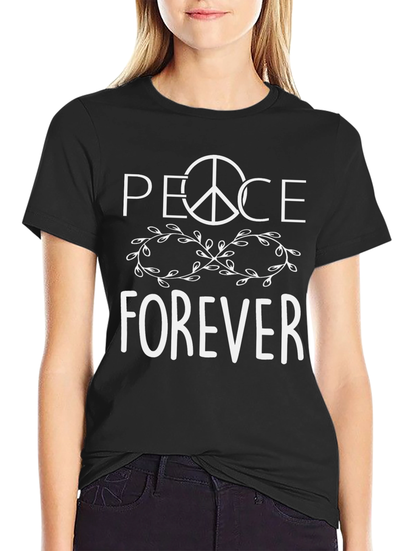 Peace Forever T-Shirt - Black Graphic Tee