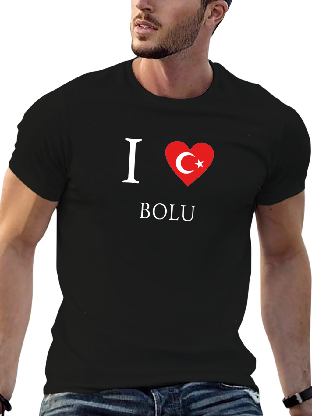 I Love Bolu T-Shirt Turkey Flag Heart Design