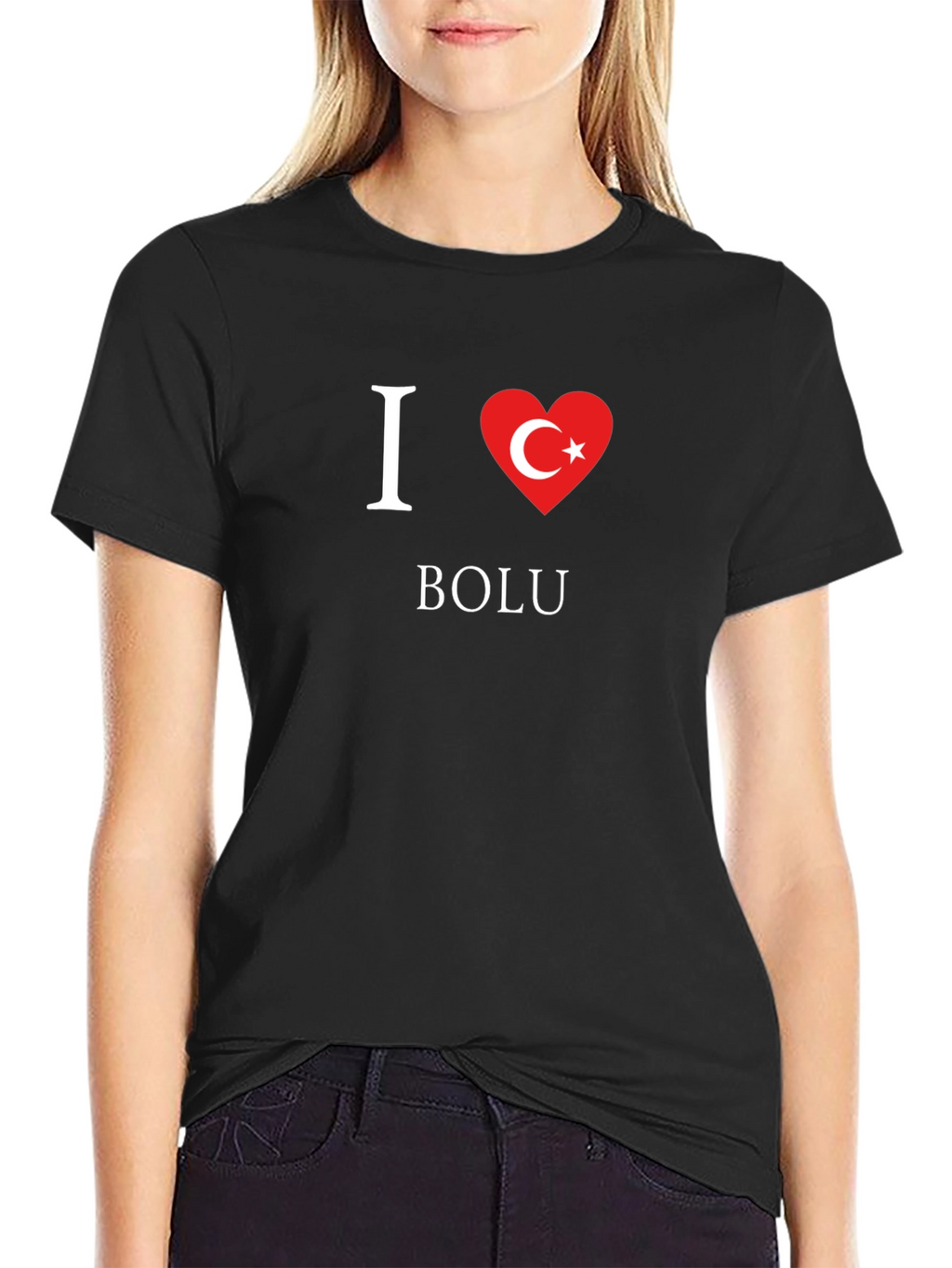 I Love Bolu T-Shirt Turkey Flag Heart Design
