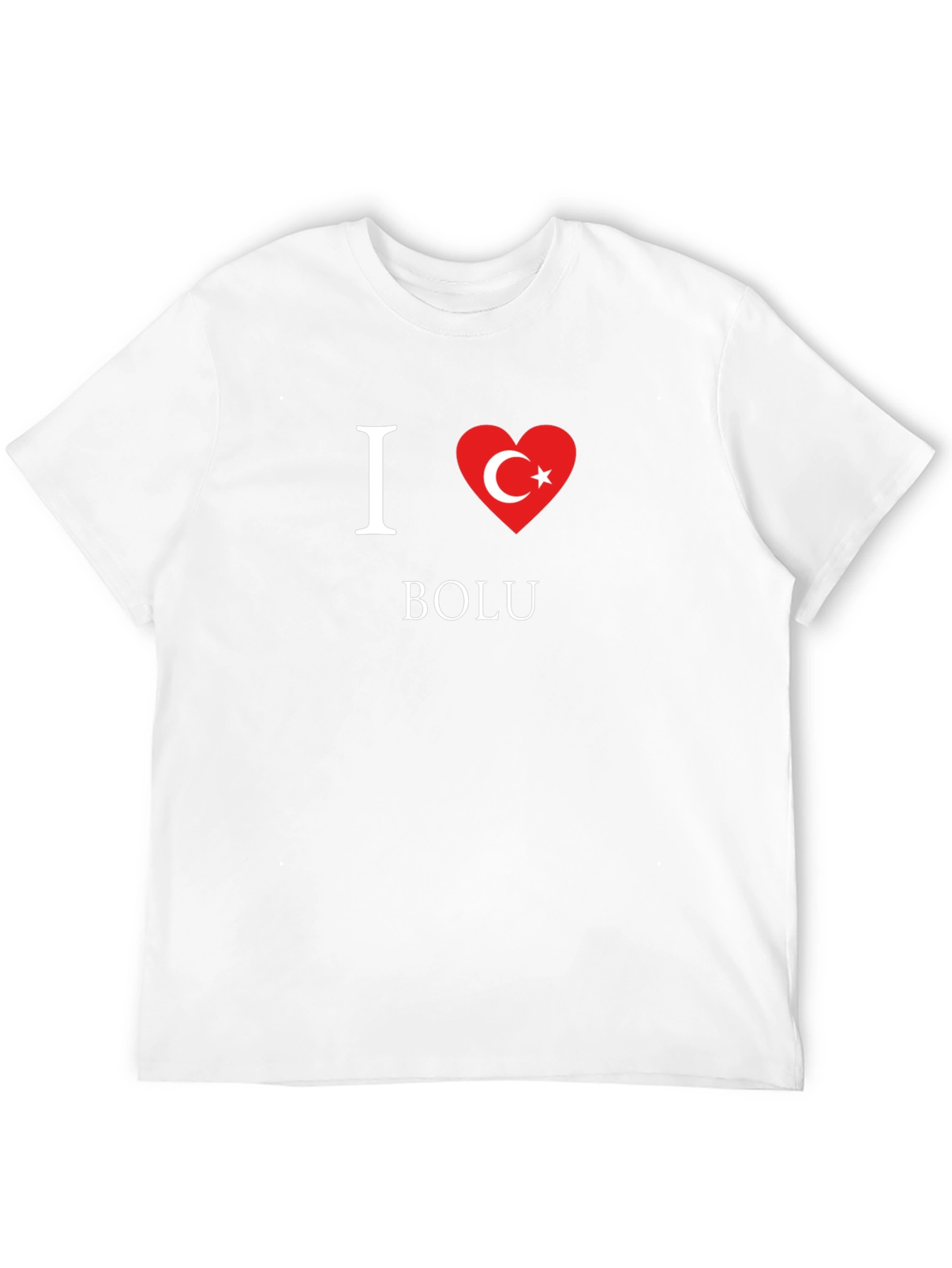 I Love Bolu T-Shirt Turkey Flag Heart Design