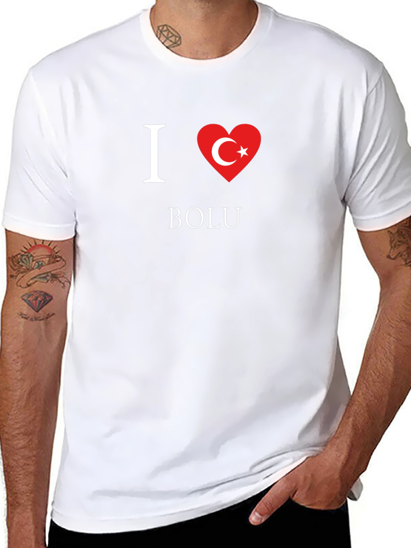 I Love Bolu T-Shirt Turkey Flag Heart Design