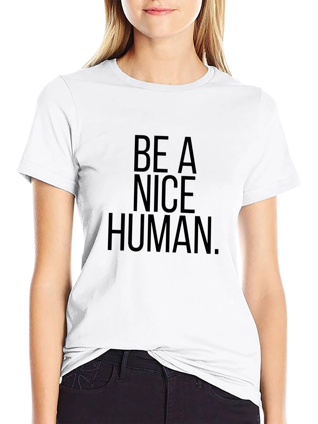 Be A Nice Human Black Graphic T-Shirt
