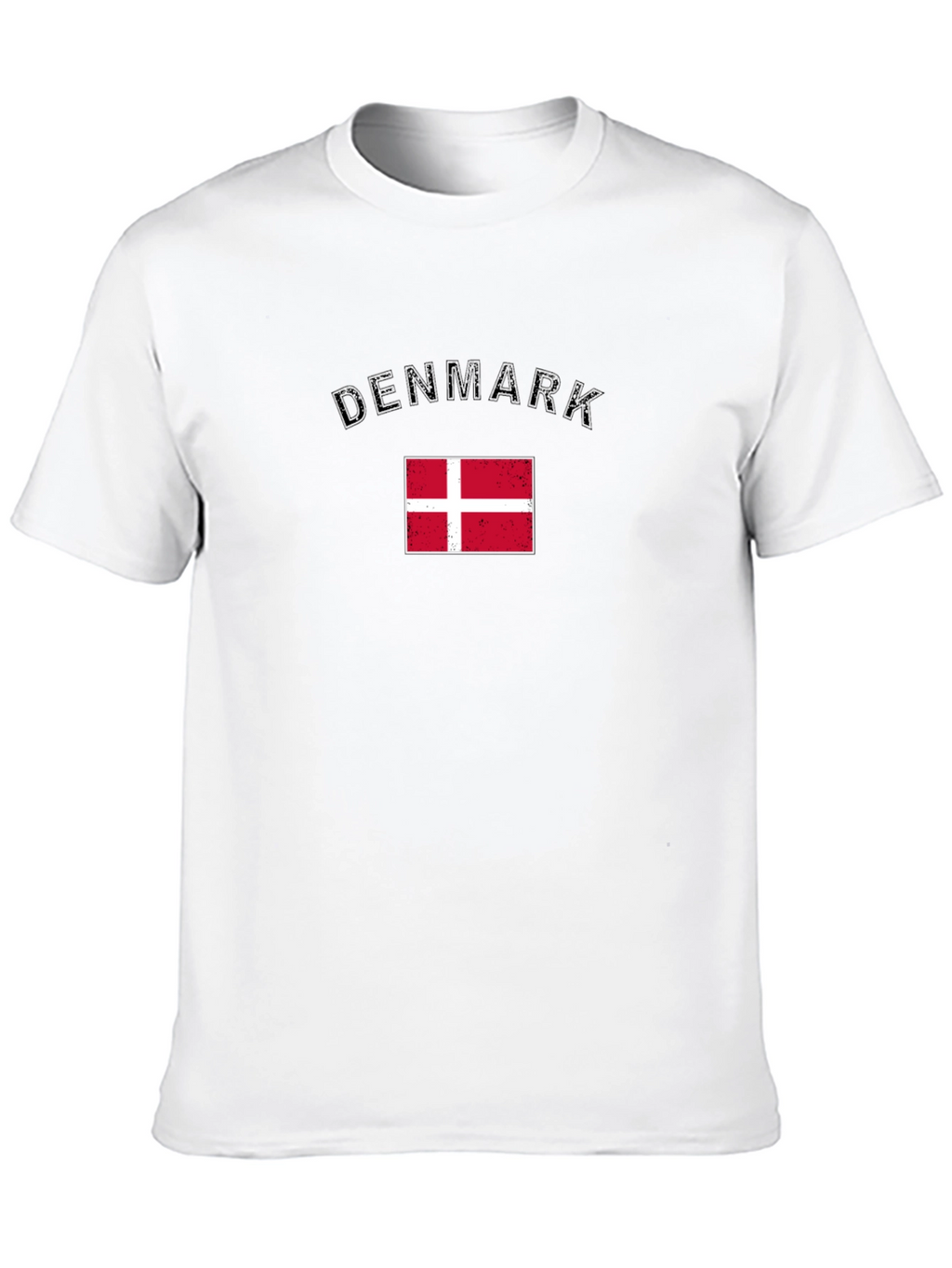 Denmark Flag T-Shirt - Black Crew Neck Tee