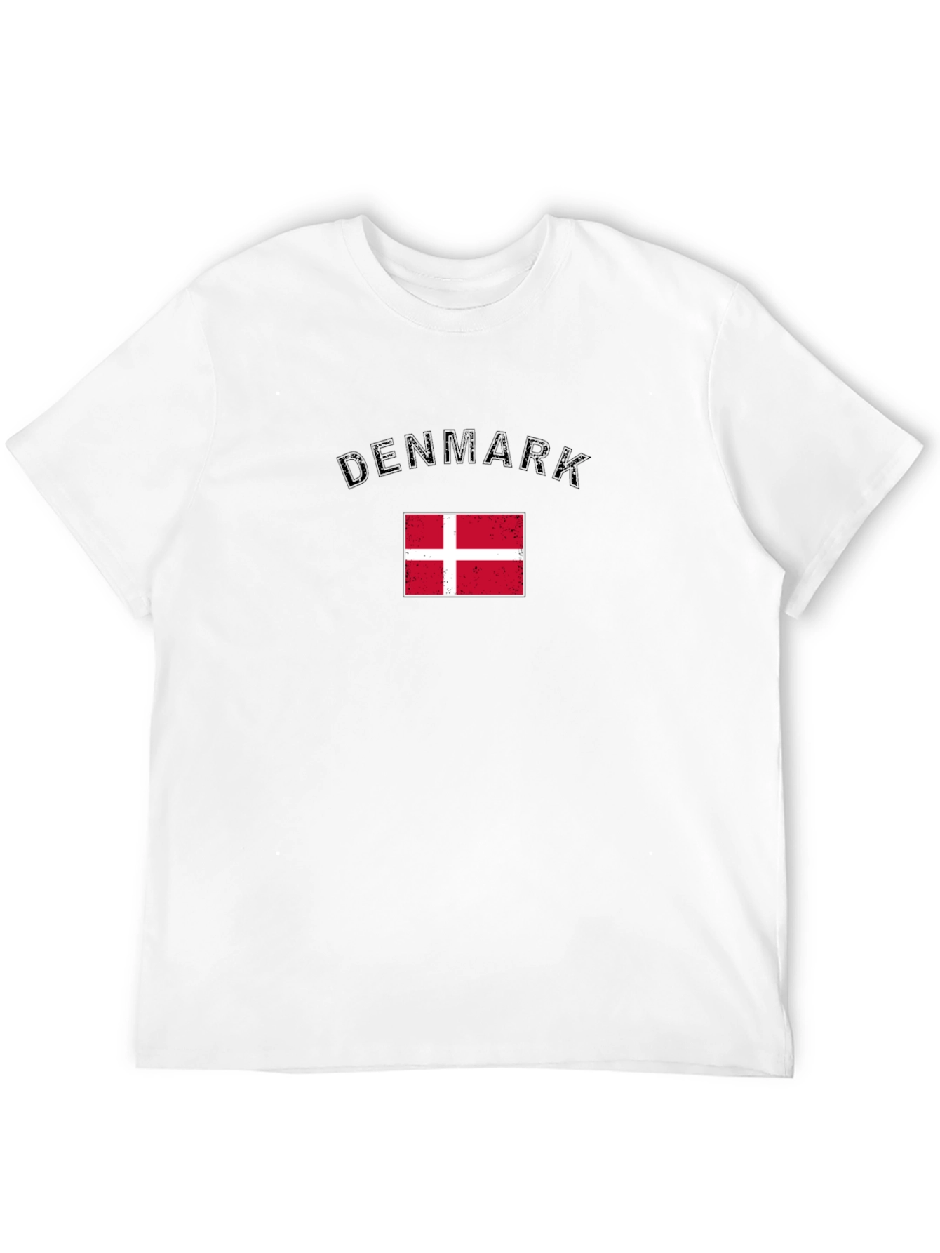 Denmark Flag T-Shirt - Black Crew Neck Tee