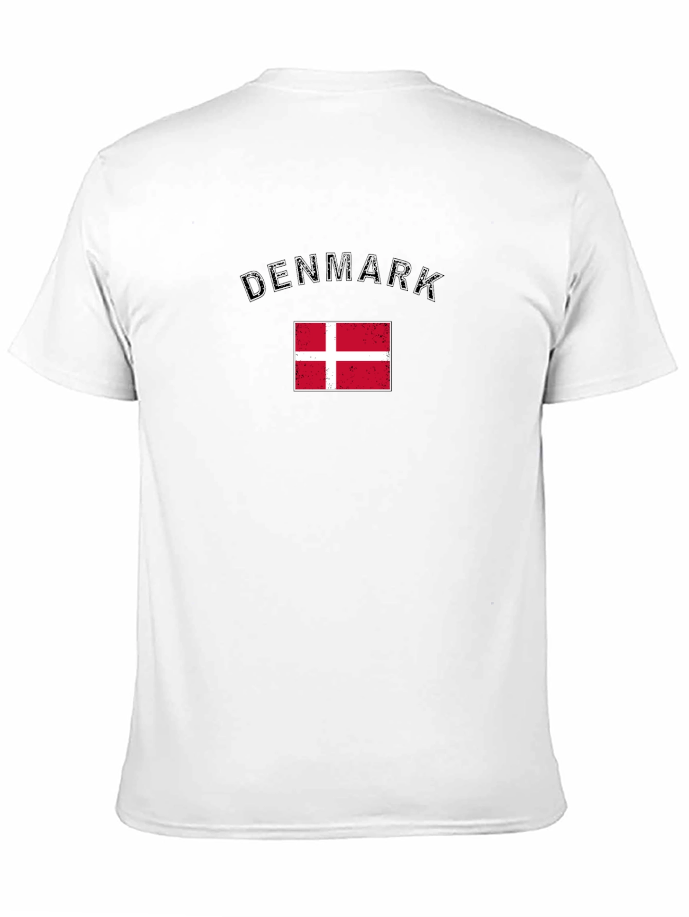 Denmark Flag T-Shirt - Black Crew Neck Tee