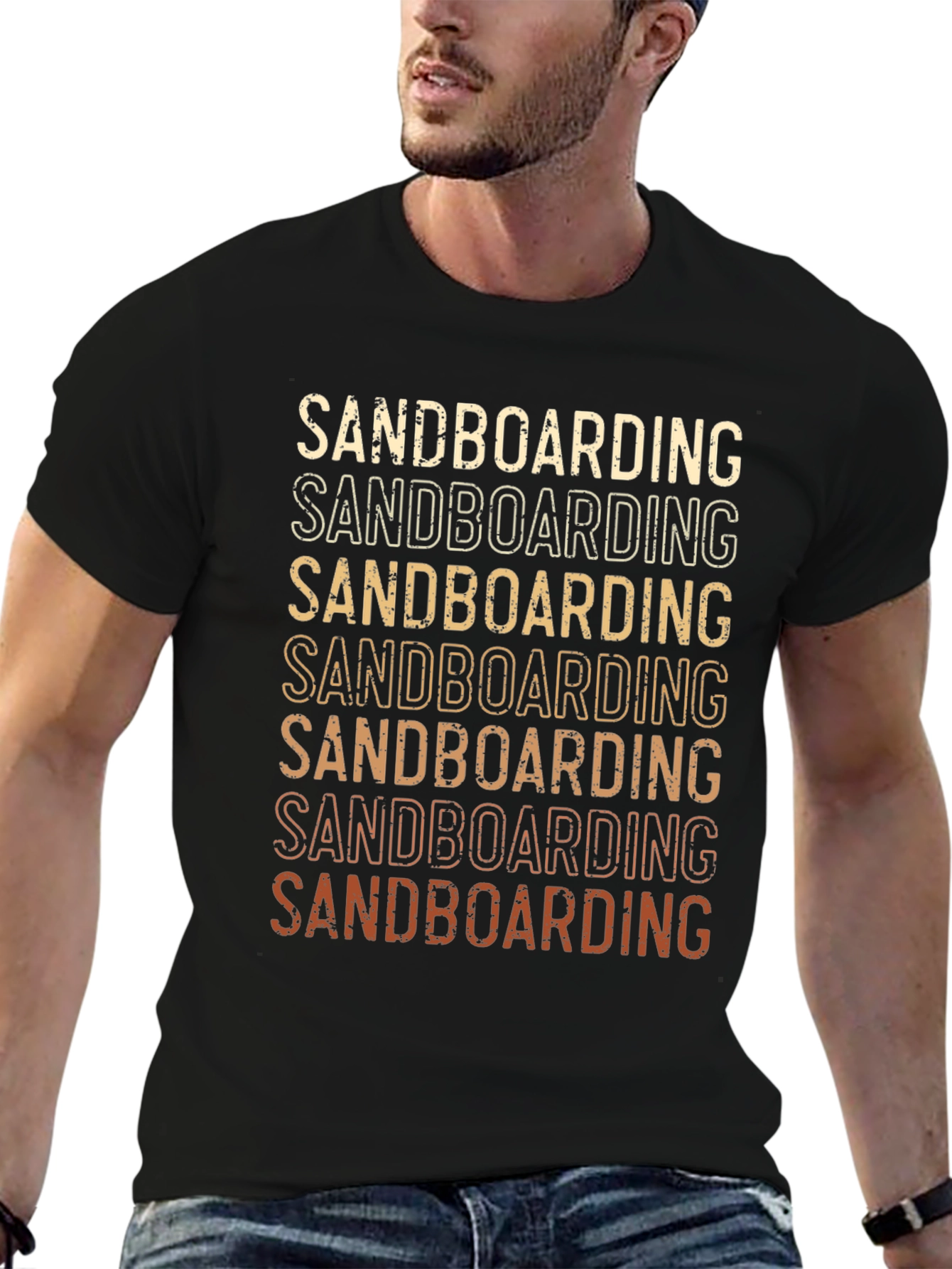 Sandboarding Retro Graphic Tee - Black
