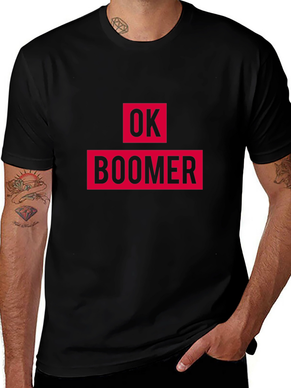 Ok Boomer Graphic Tee - Black Cotton T-Shirt