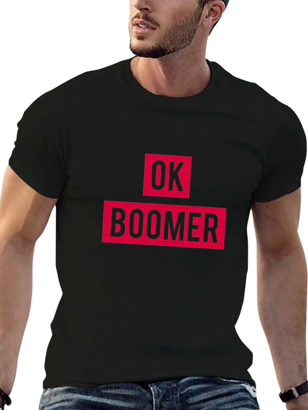 Ok Boomer Graphic Tee - Black Cotton T-Shirt