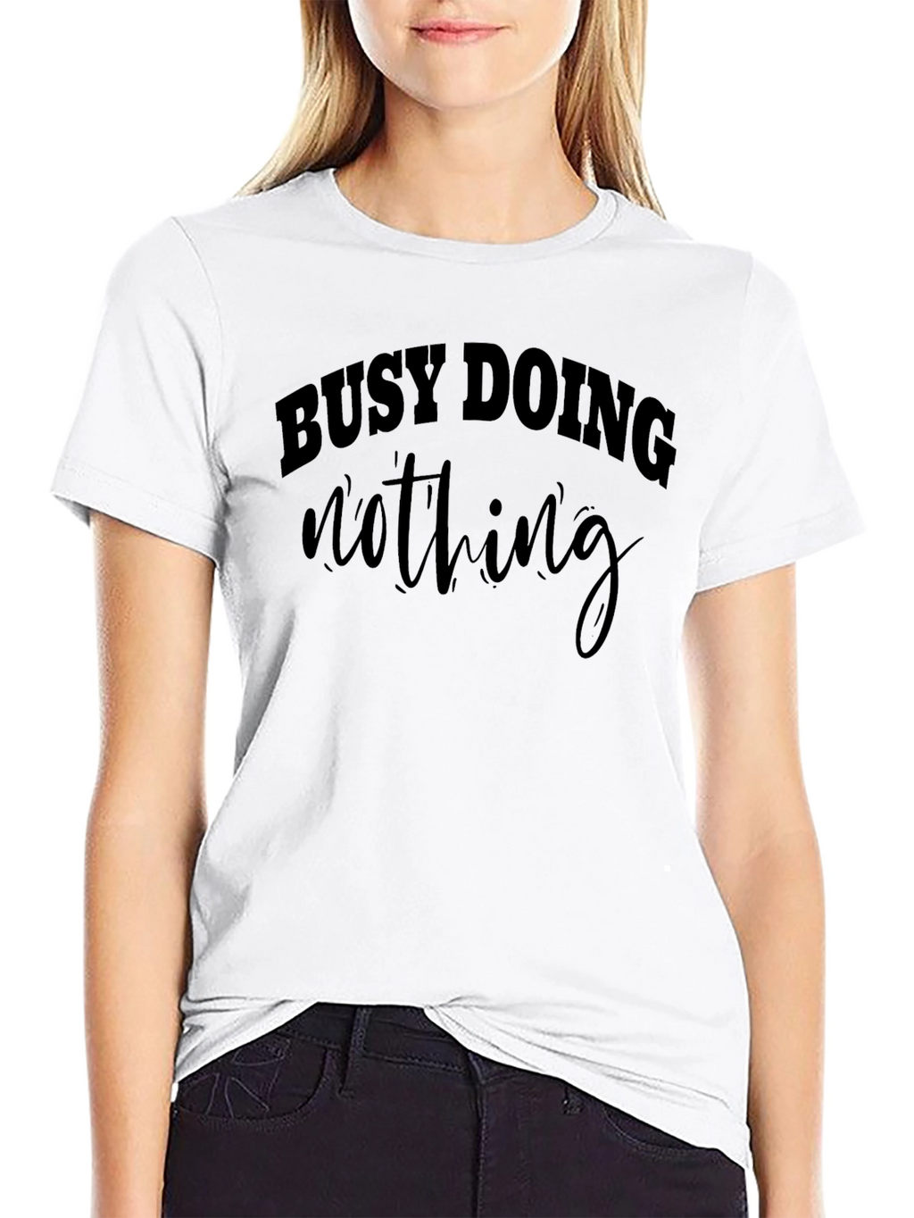 Busy Doing Nothing Graphic Tee - Black