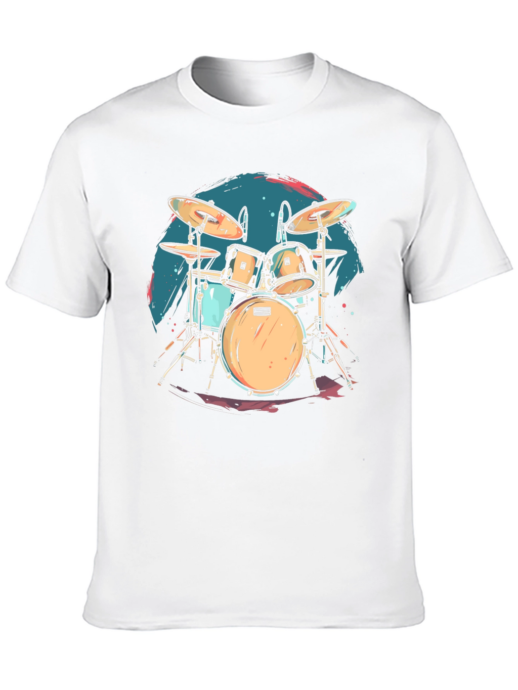 Drum Set Graphic Tee - Rock Music Shirt