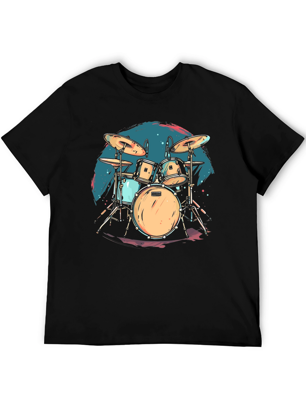 Drum Set Graphic Tee - Rock Music Shirt