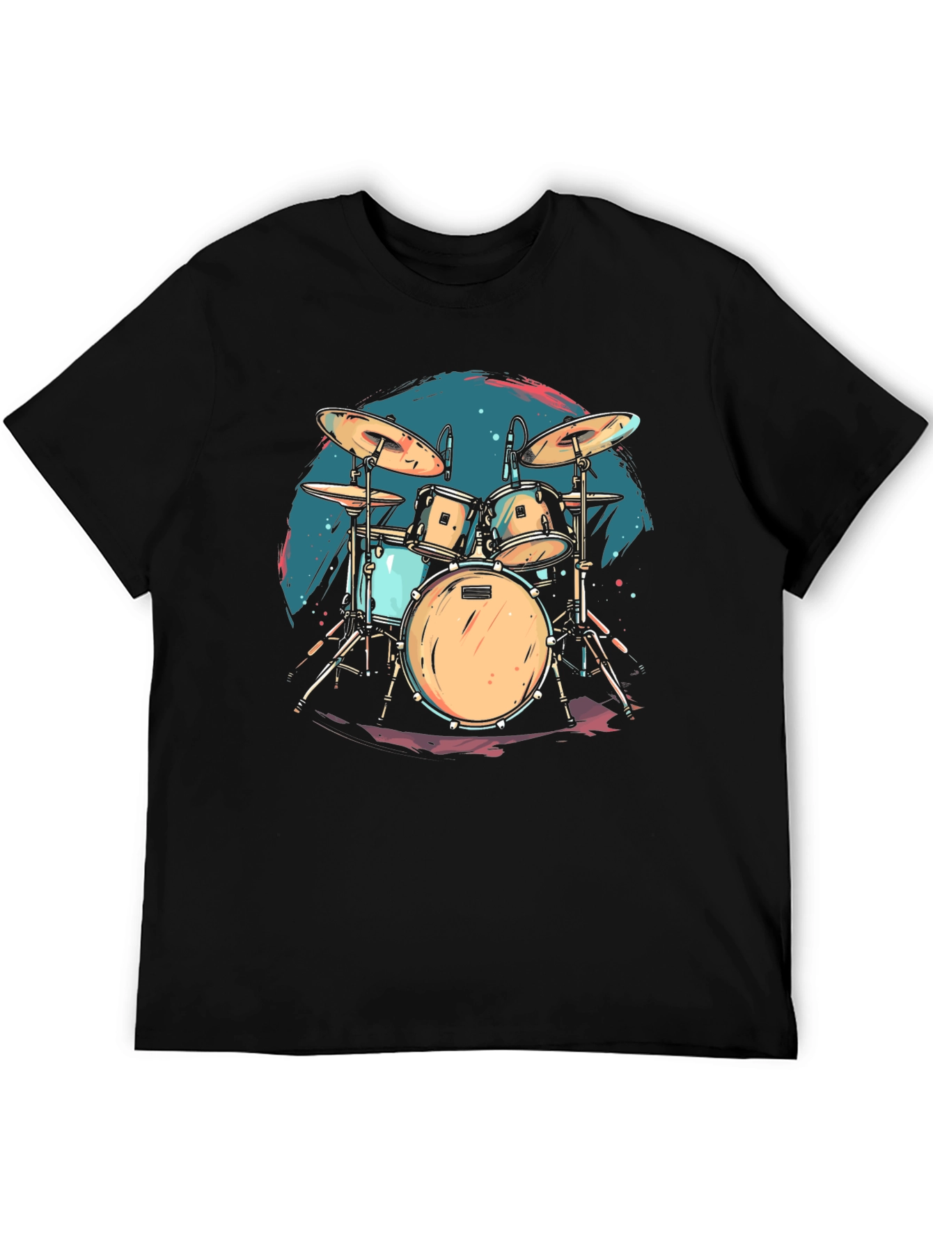 Drum Set Graphic Tee - Rock Music Shirt
