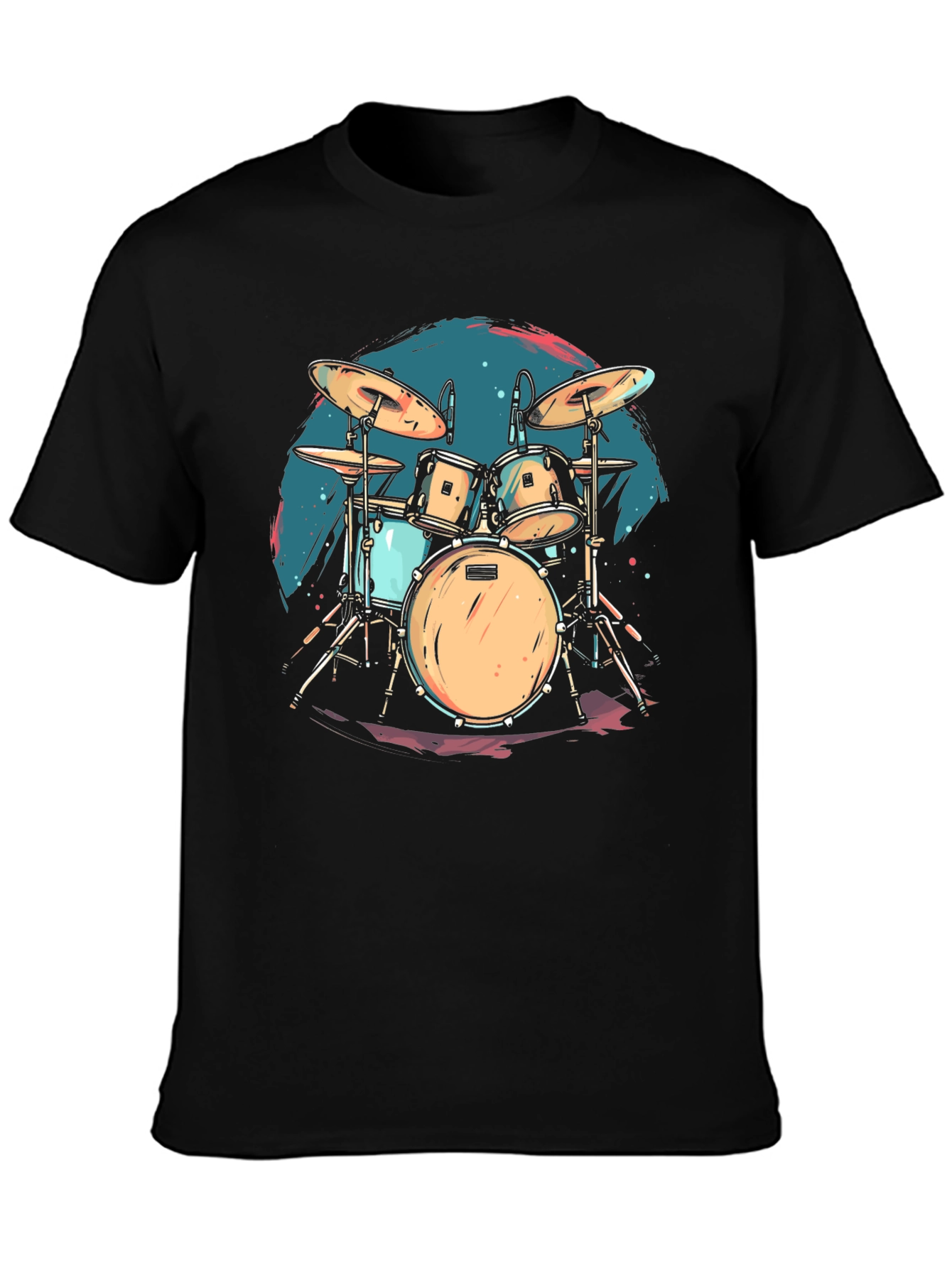Drum Set Graphic Tee - Rock Music Shirt