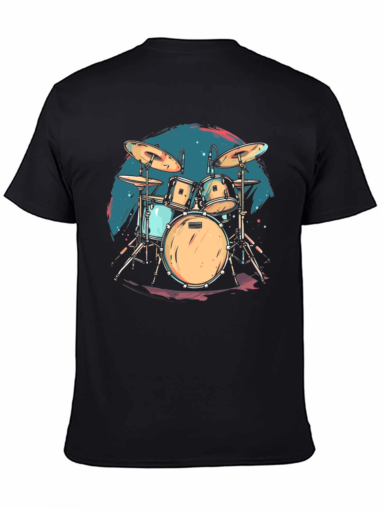 Drum Set Graphic Tee - Rock Music Shirt
