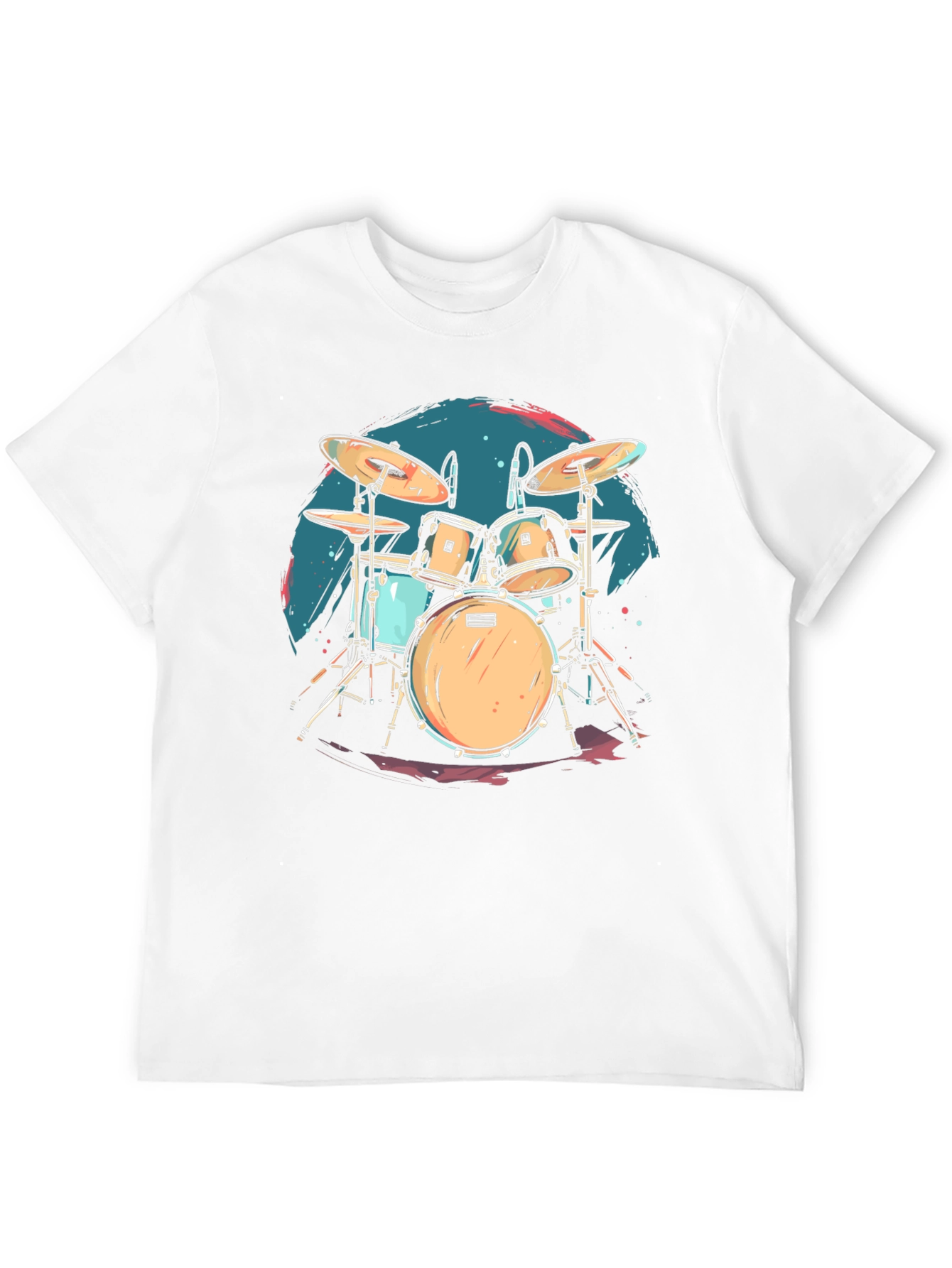 Drum Set Graphic Tee - Rock Music Shirt