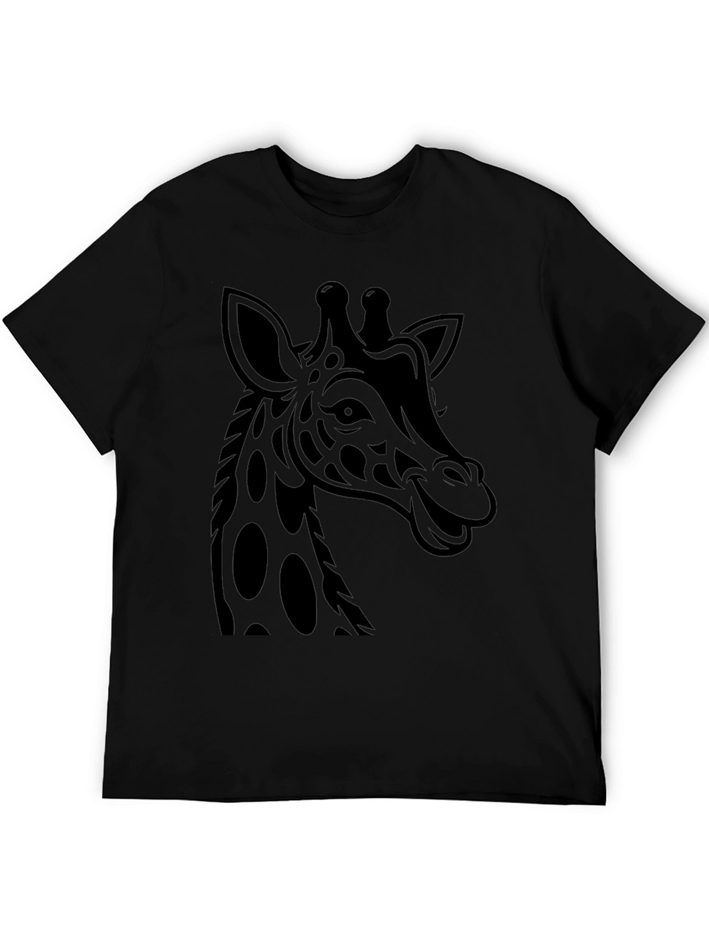 Giraffe Graphic Print Tee - Mens Black T-Shirt