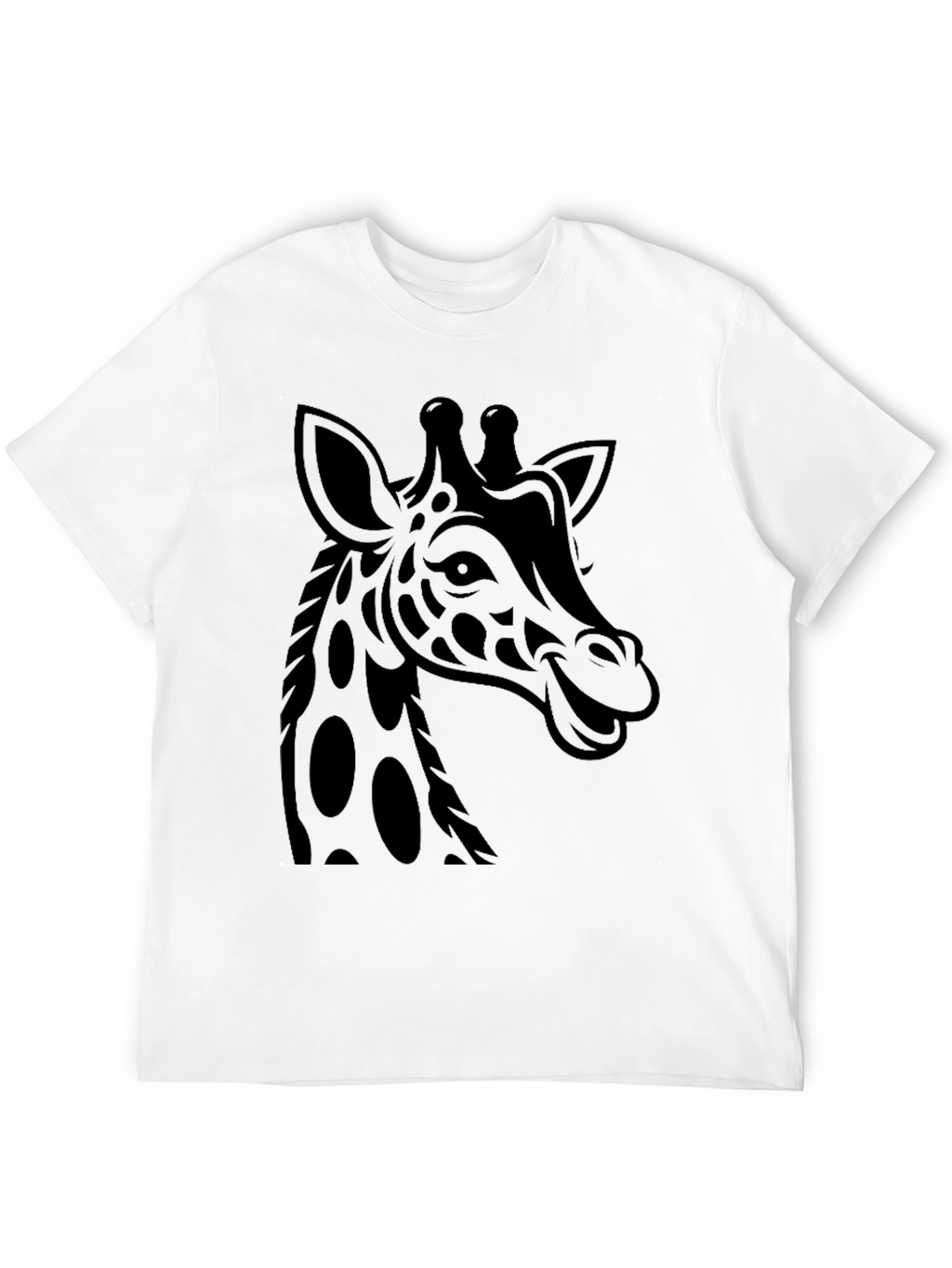 Giraffe Graphic Print Tee - Mens Black T-Shirt