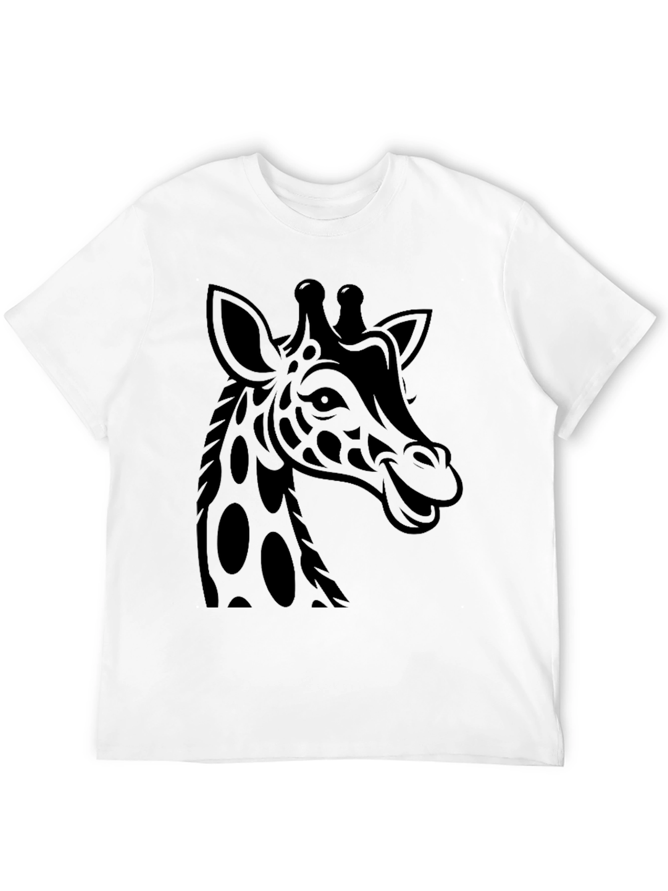 Giraffe Graphic Print Tee - Mens Black T-Shirt
