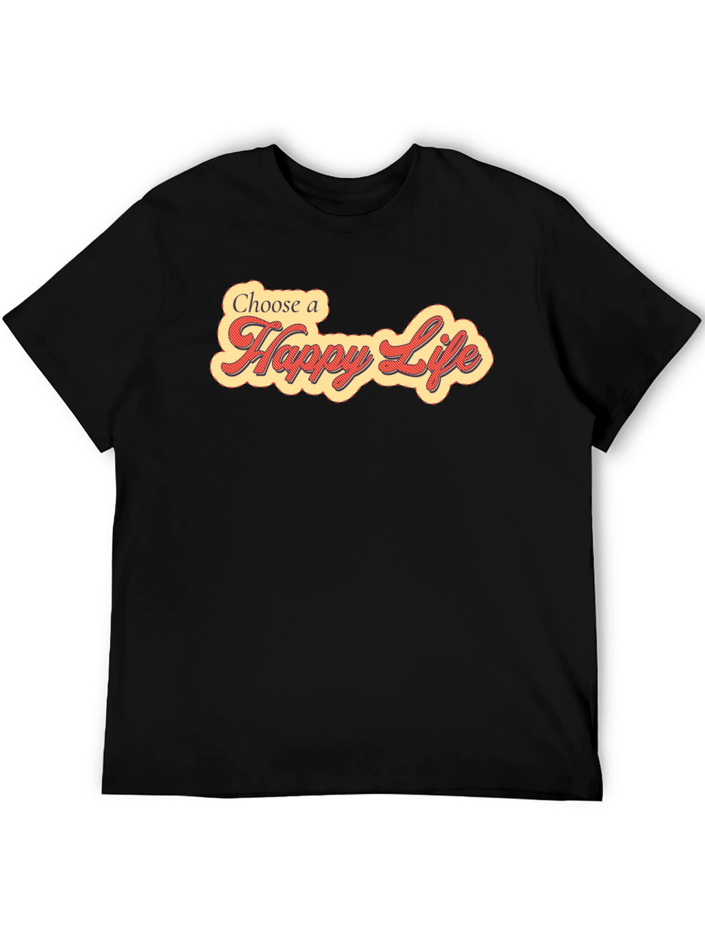 Choose a Happy Life Black Graphic Tee Shirt